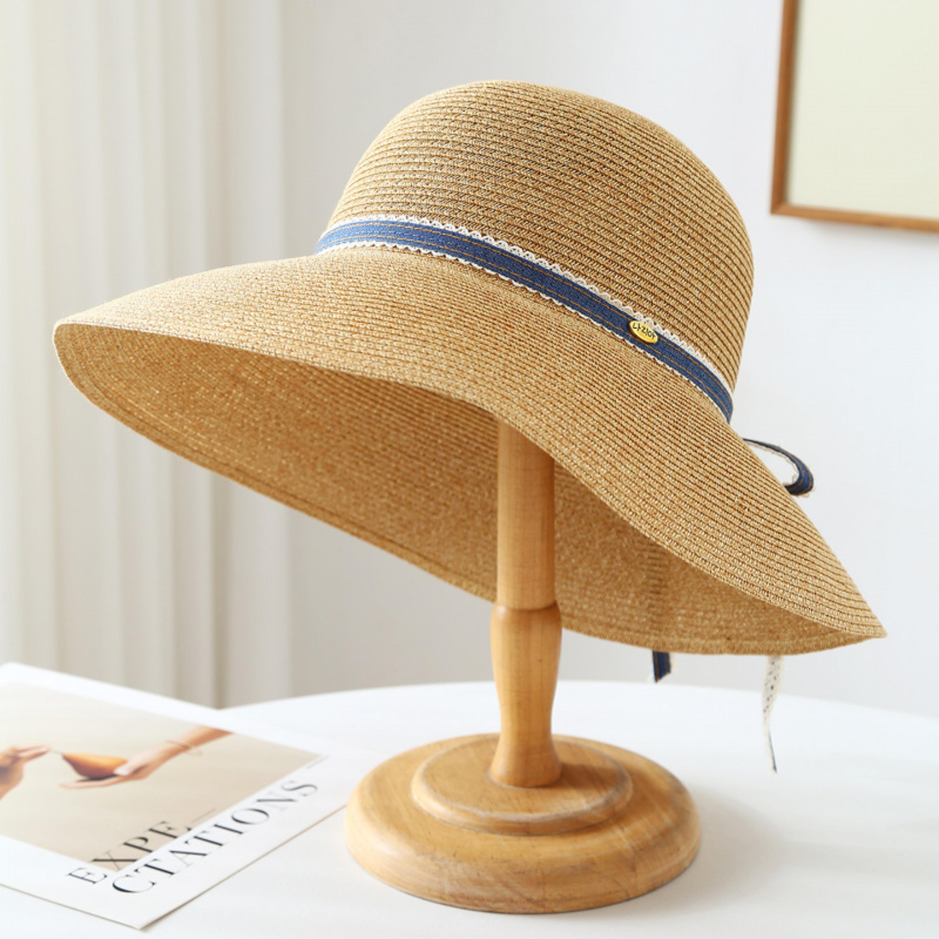 elegant bowknot wide brim straw sun hat