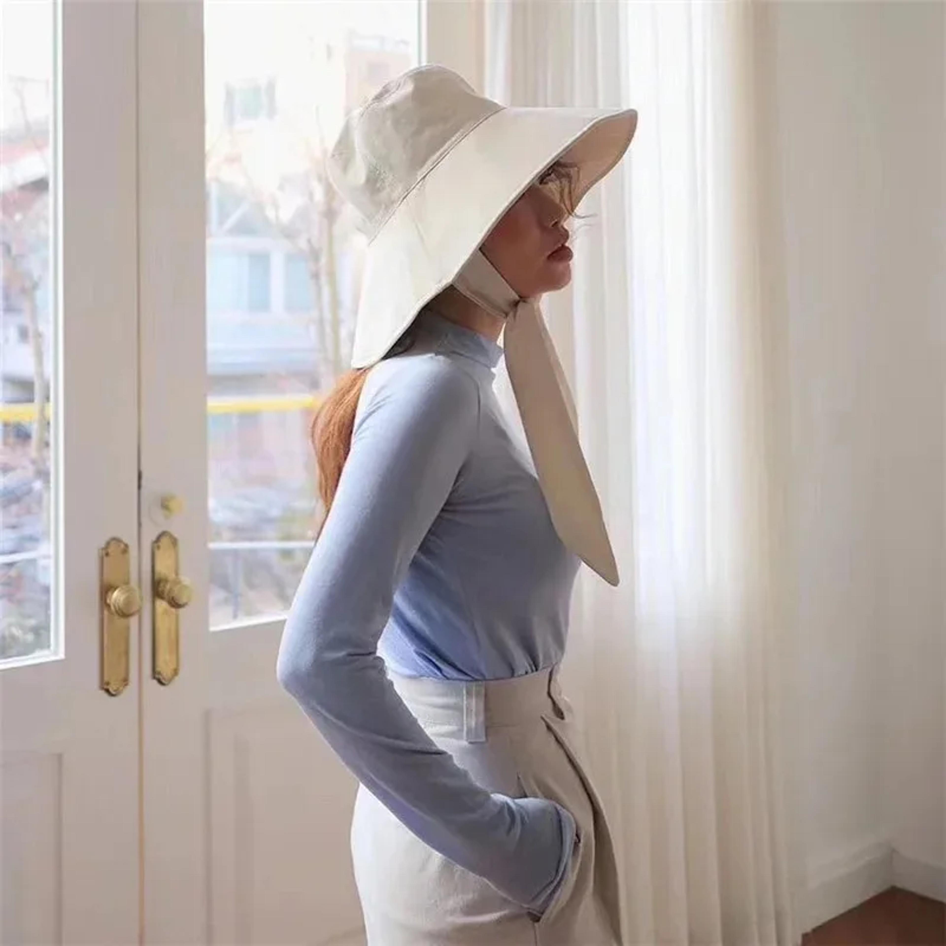 chic cotton linen sun hat for women with wide brim