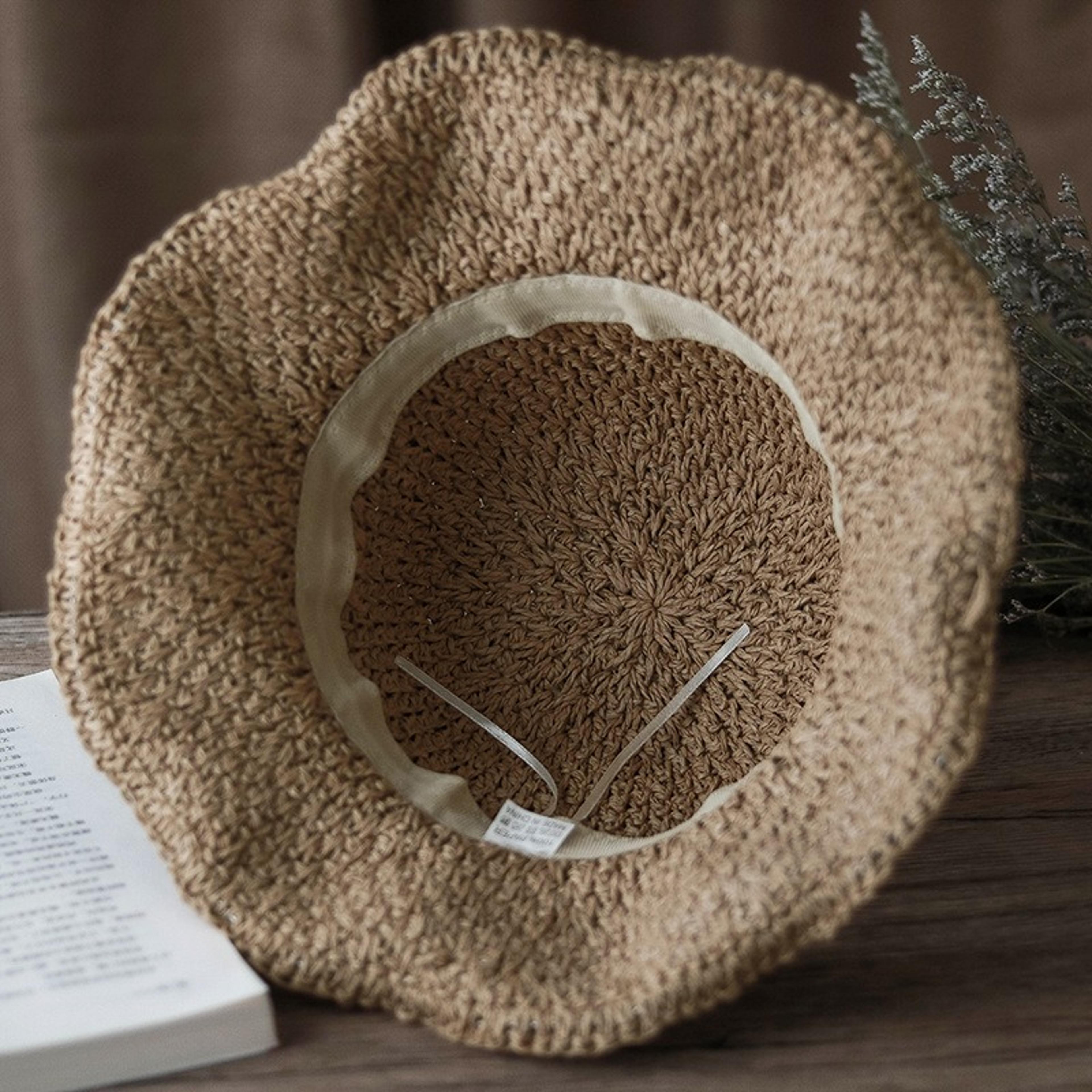 Handcrafted Straw Sun Hat Wide Brim Foldable Beach Hat For Women 2
