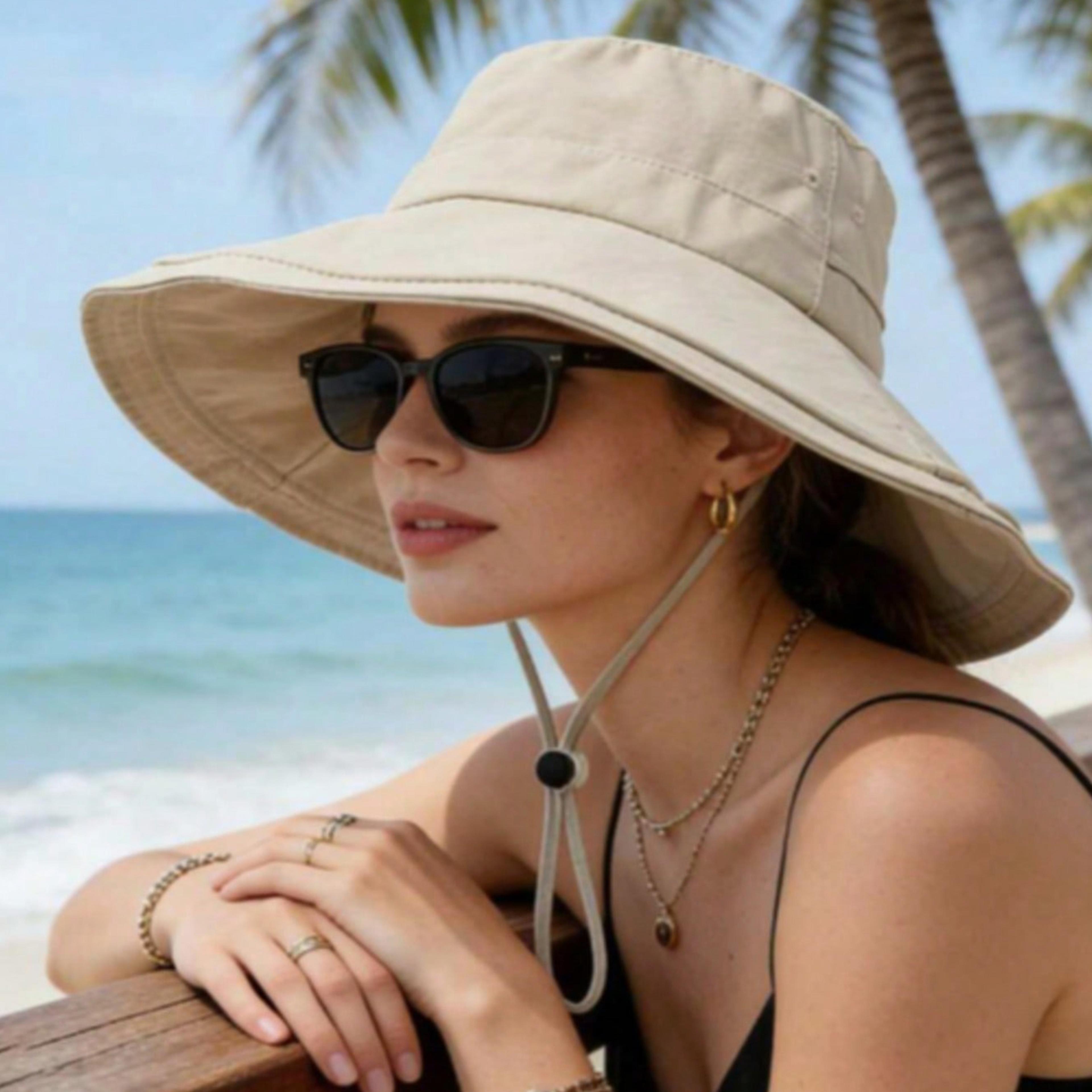ultra-wide uv protection summer sun hat for women