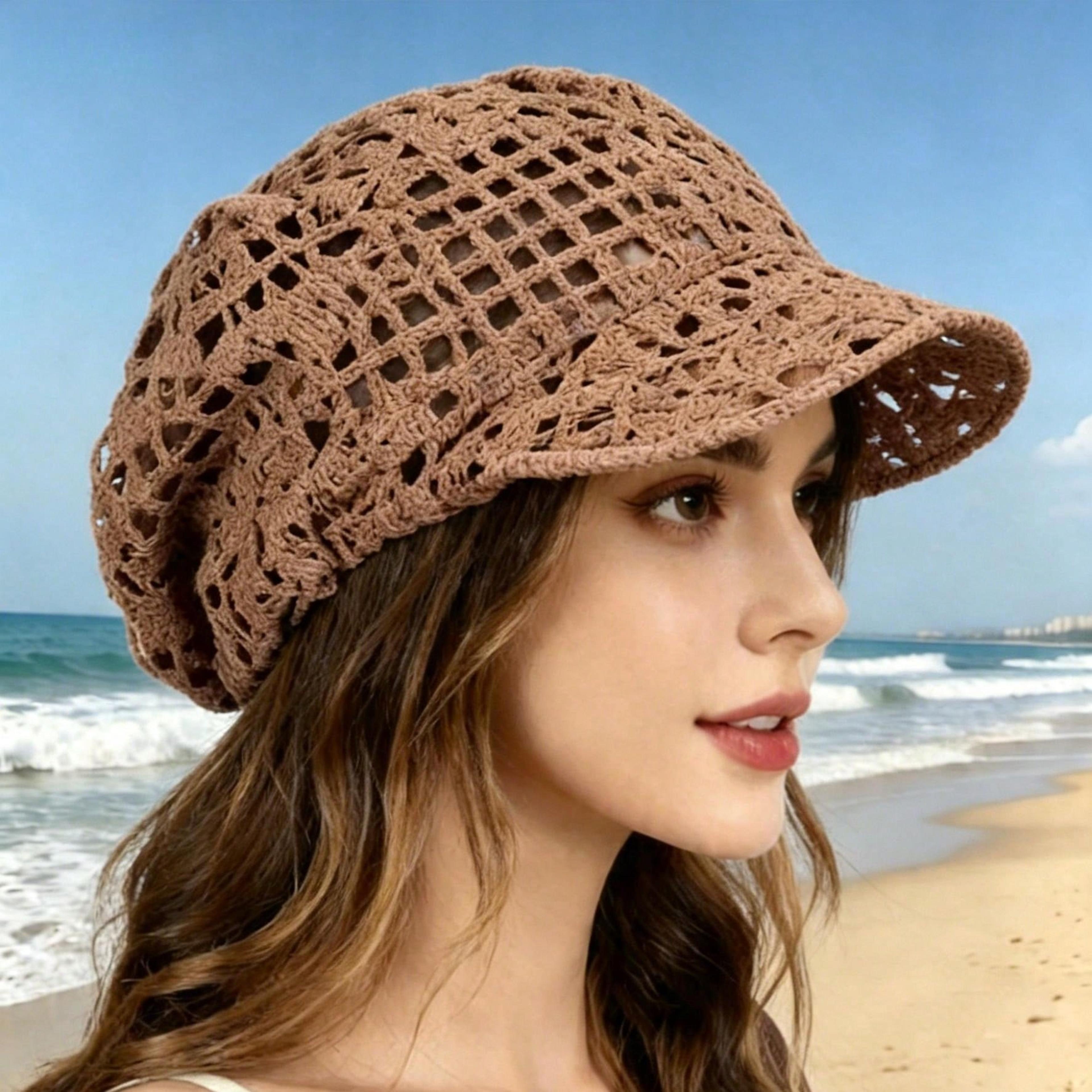 Summer Crochet Mesh Fisherman Hat Sun Protection Cap 6