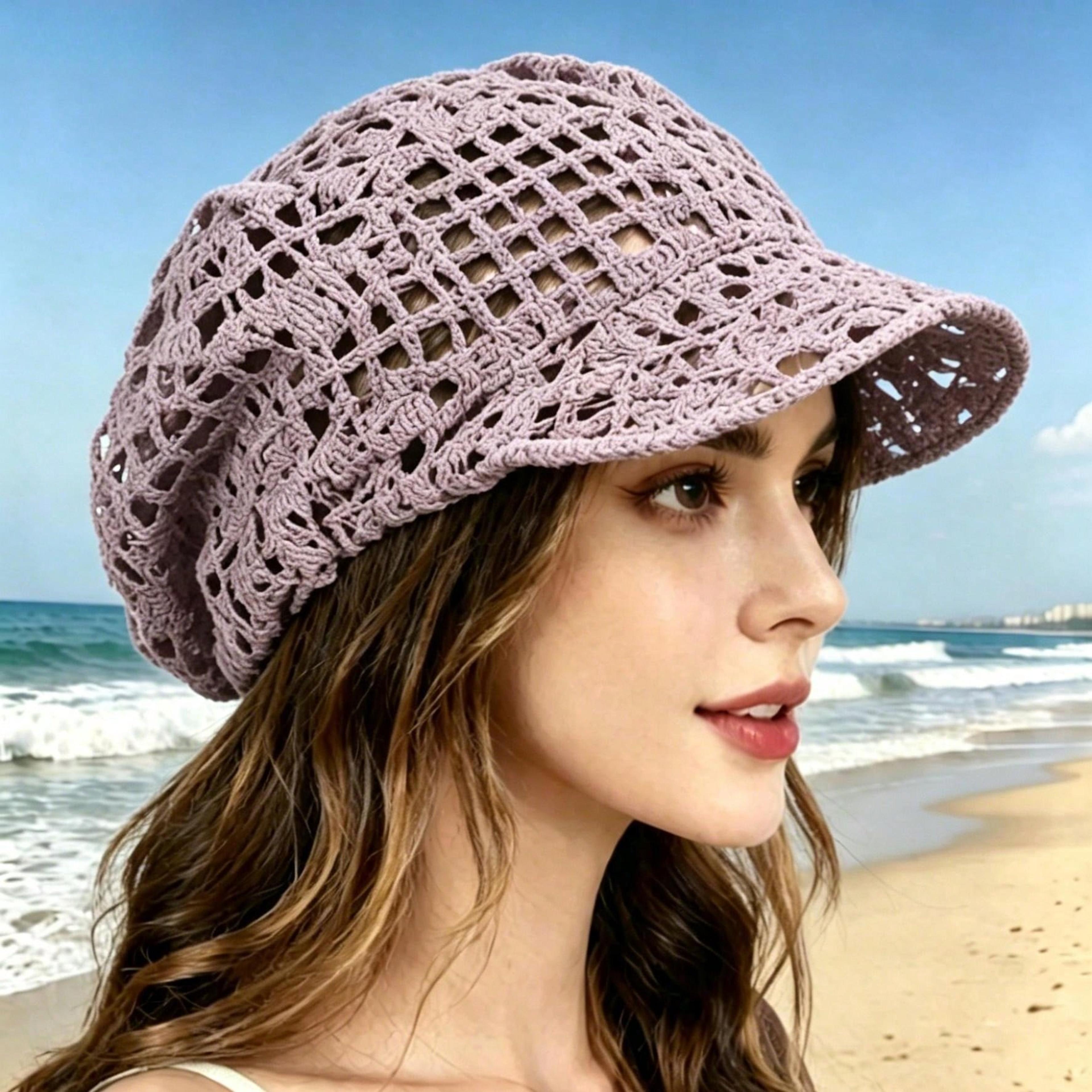 Summer Crochet Mesh Fisherman Hat Sun Protection Cap 7