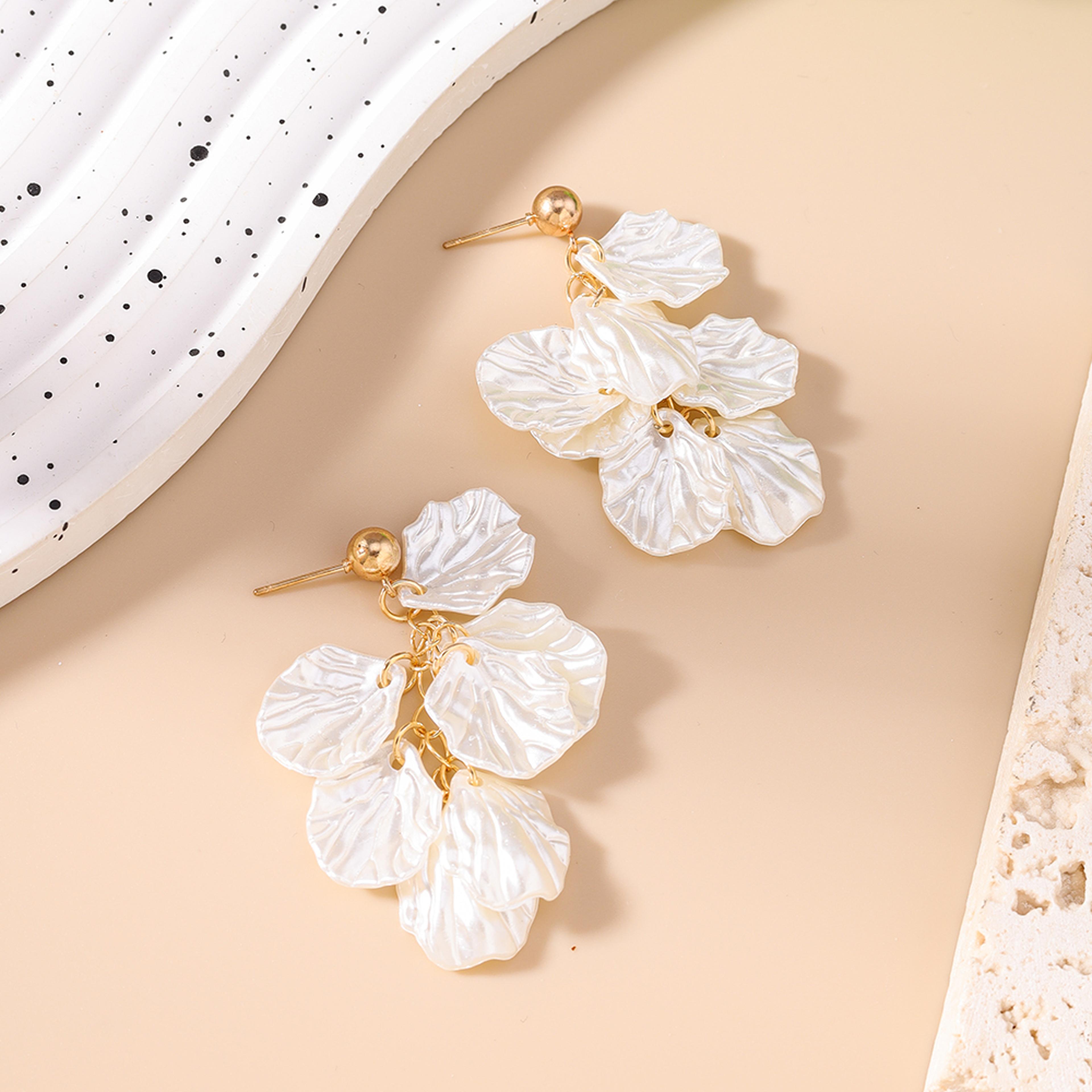 Aihua Fashion White Shell Summer Beach Dangle Earrings For Women And Girls 1