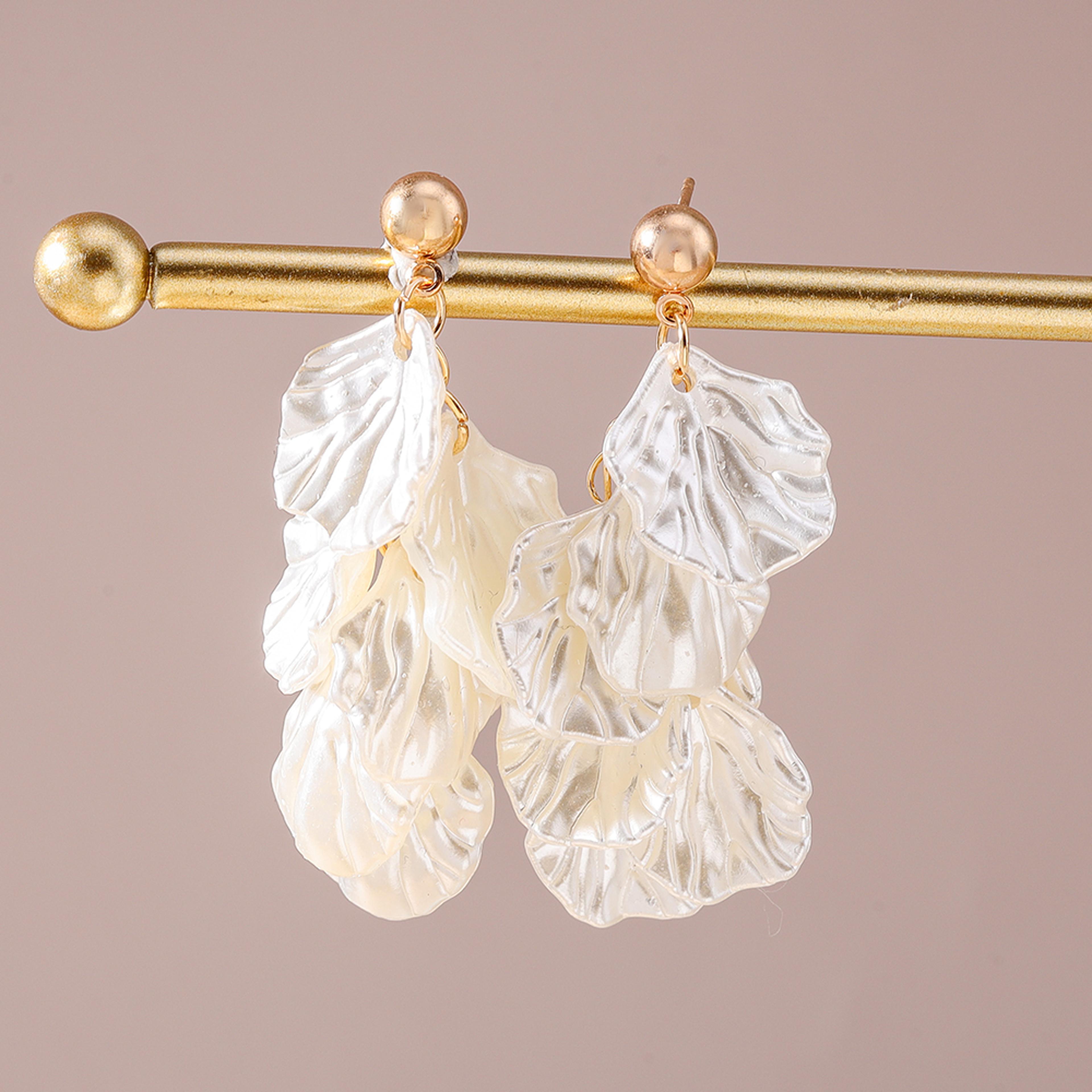 Aihua Fashion White Shell Summer Beach Dangle Earrings For Women And Girls 3