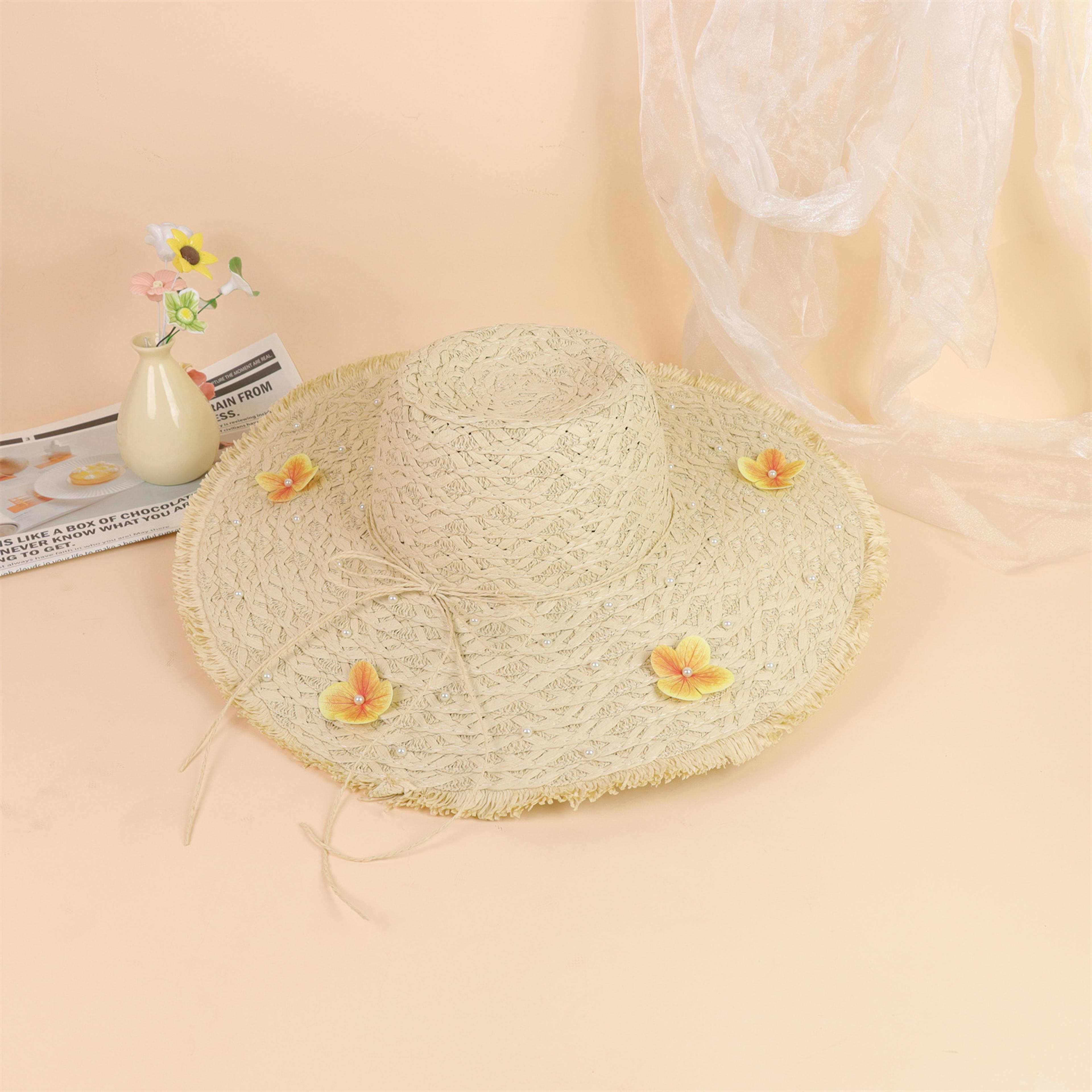 Womens Bow Straw Sun Hat For Beach And Vacation 5