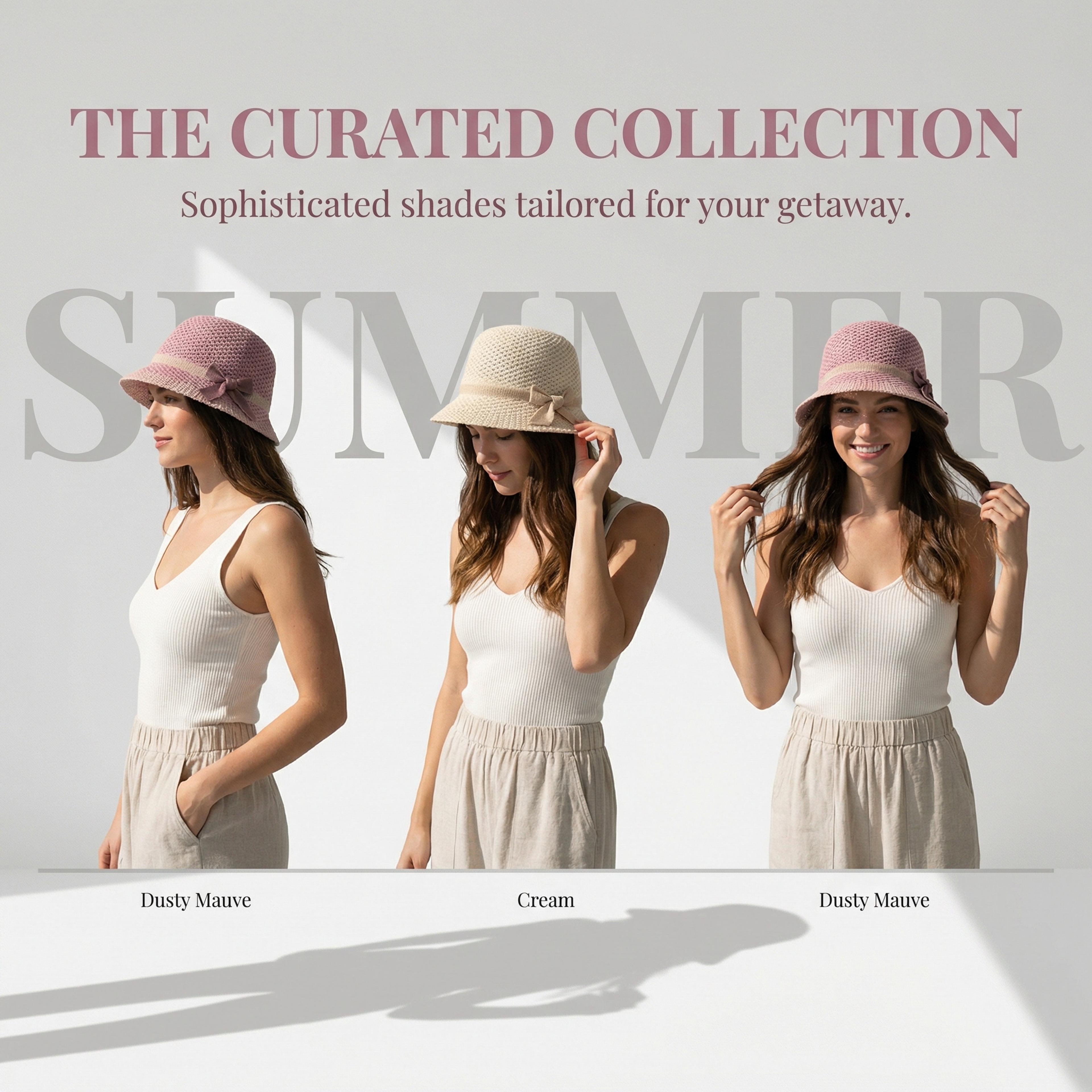 Chic Bow Sun Hat For Women Packable Summer Beach Basin Hat 4