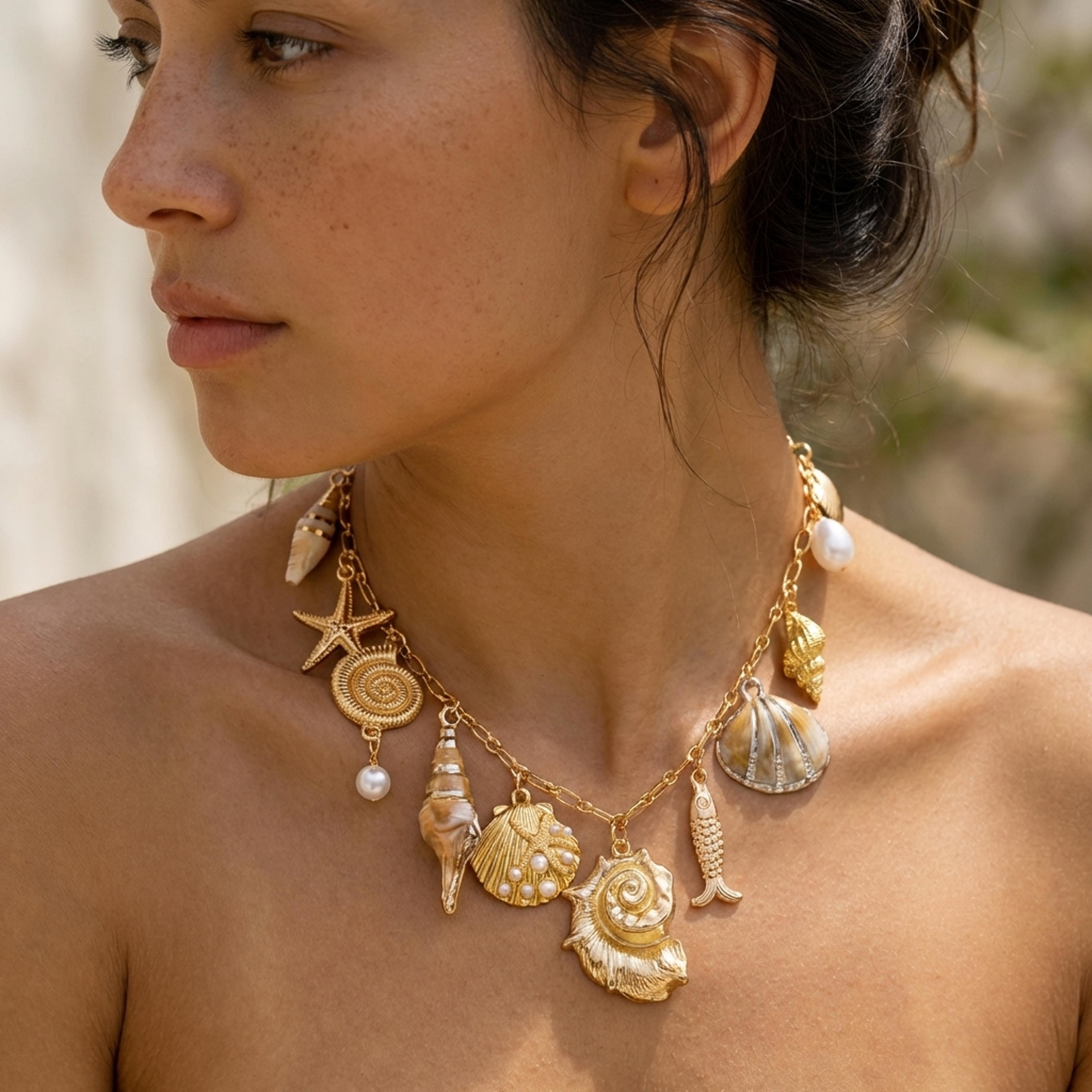 Bohemian Shell Necklace For Women Statement Beach Jewelry 3
