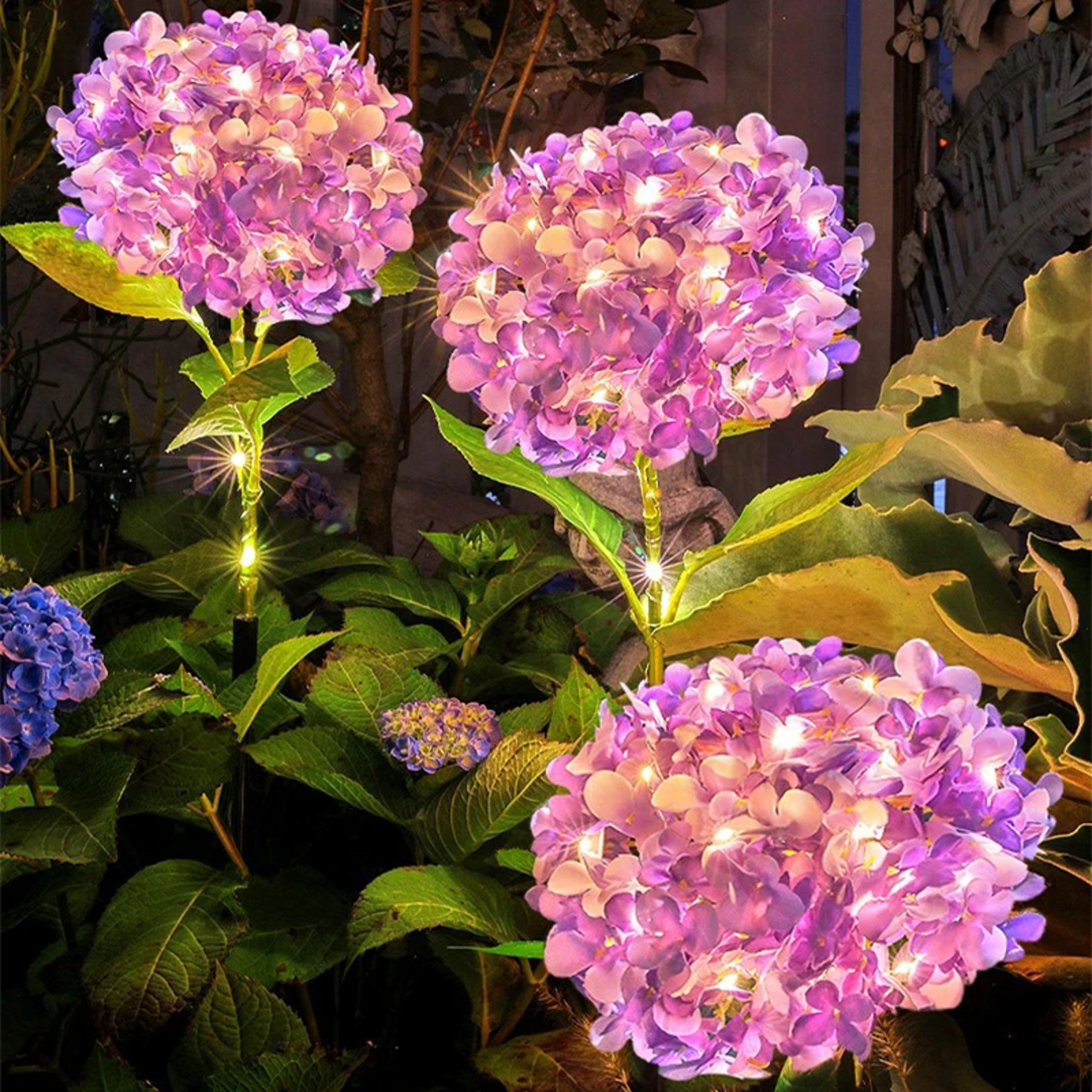 waterproof solar garden lights outdoor, led hydrangea flower light, courtyard villa lawn landscape lighting lamp