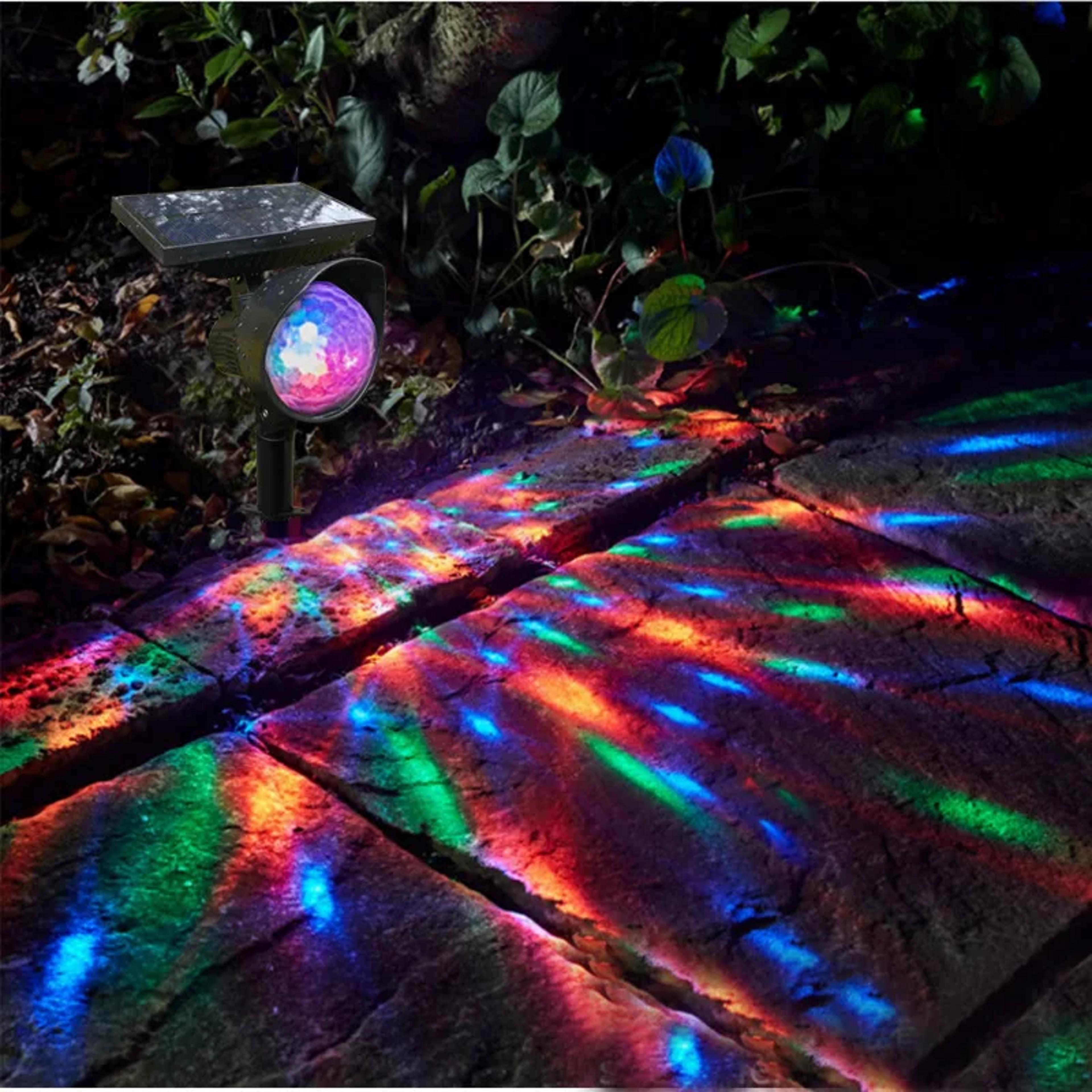 waterproof solar rotating projection lamp for lawn, creative outdoor villa garden decoration atmosphere light