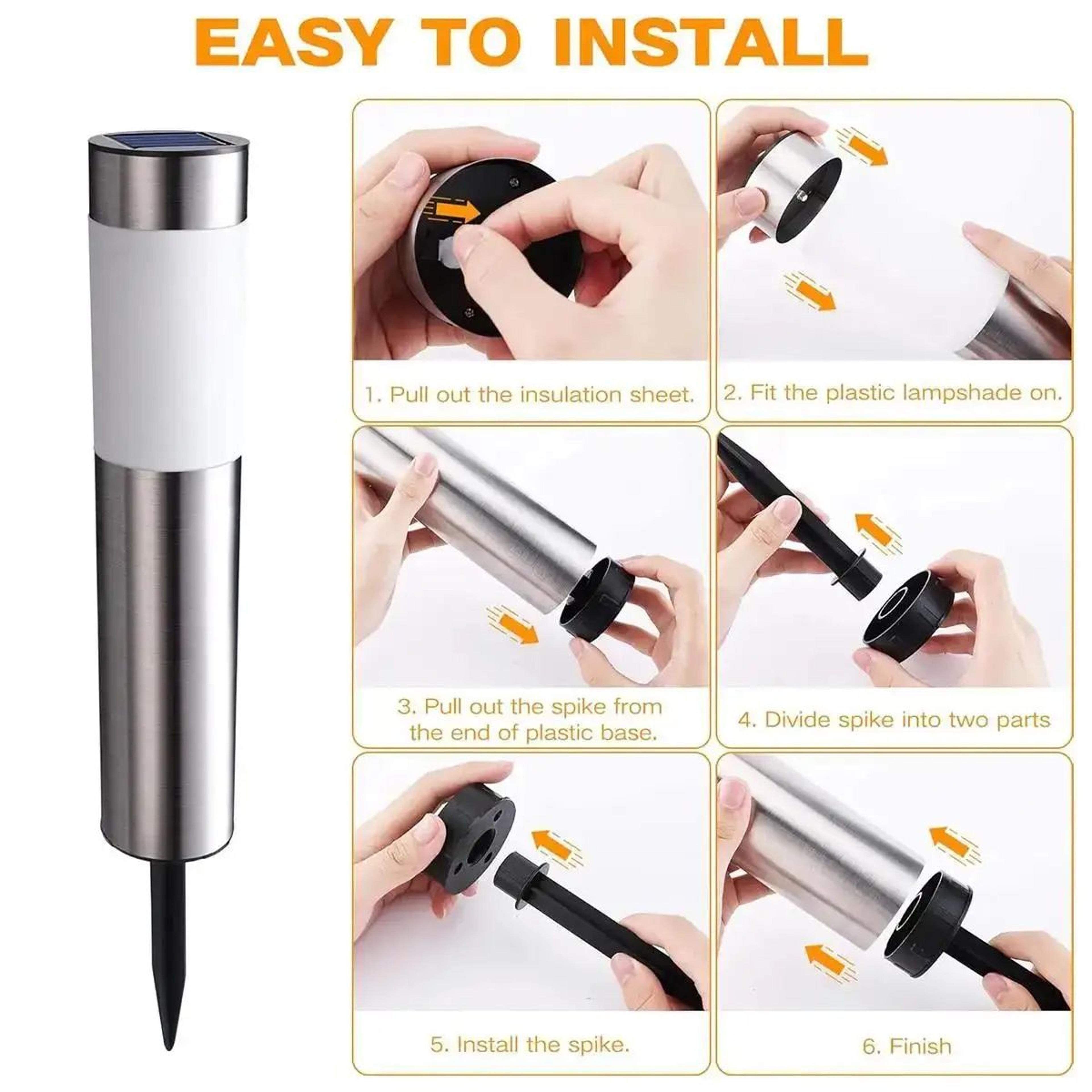 Outdoor Waterproof Cylindrical Garden Solar Light Solar Powered Dusk To Dawn Street Lights Cool Whi 5