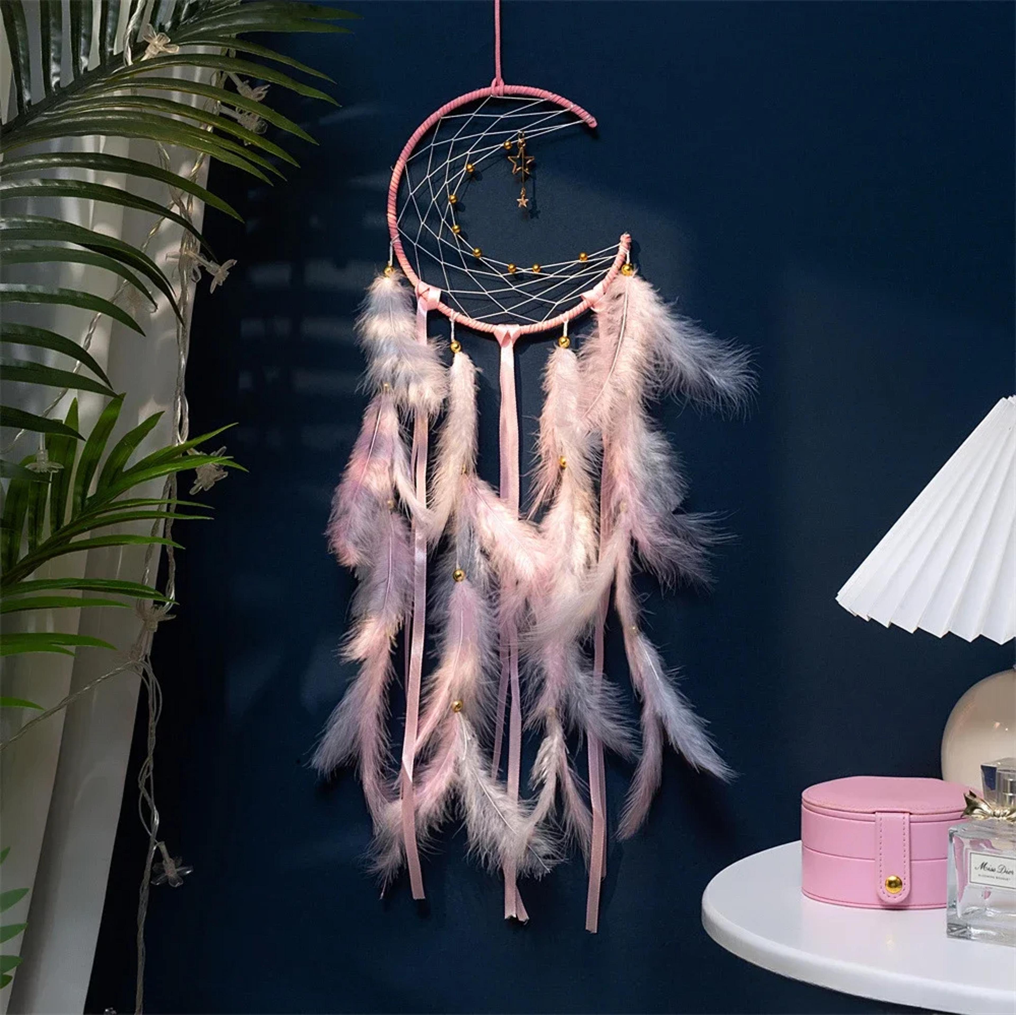 Moon Dream Catcher Feather Wind Chimes  HandWoven Wall Hanging  Perfect Home Decoration  Gift 4