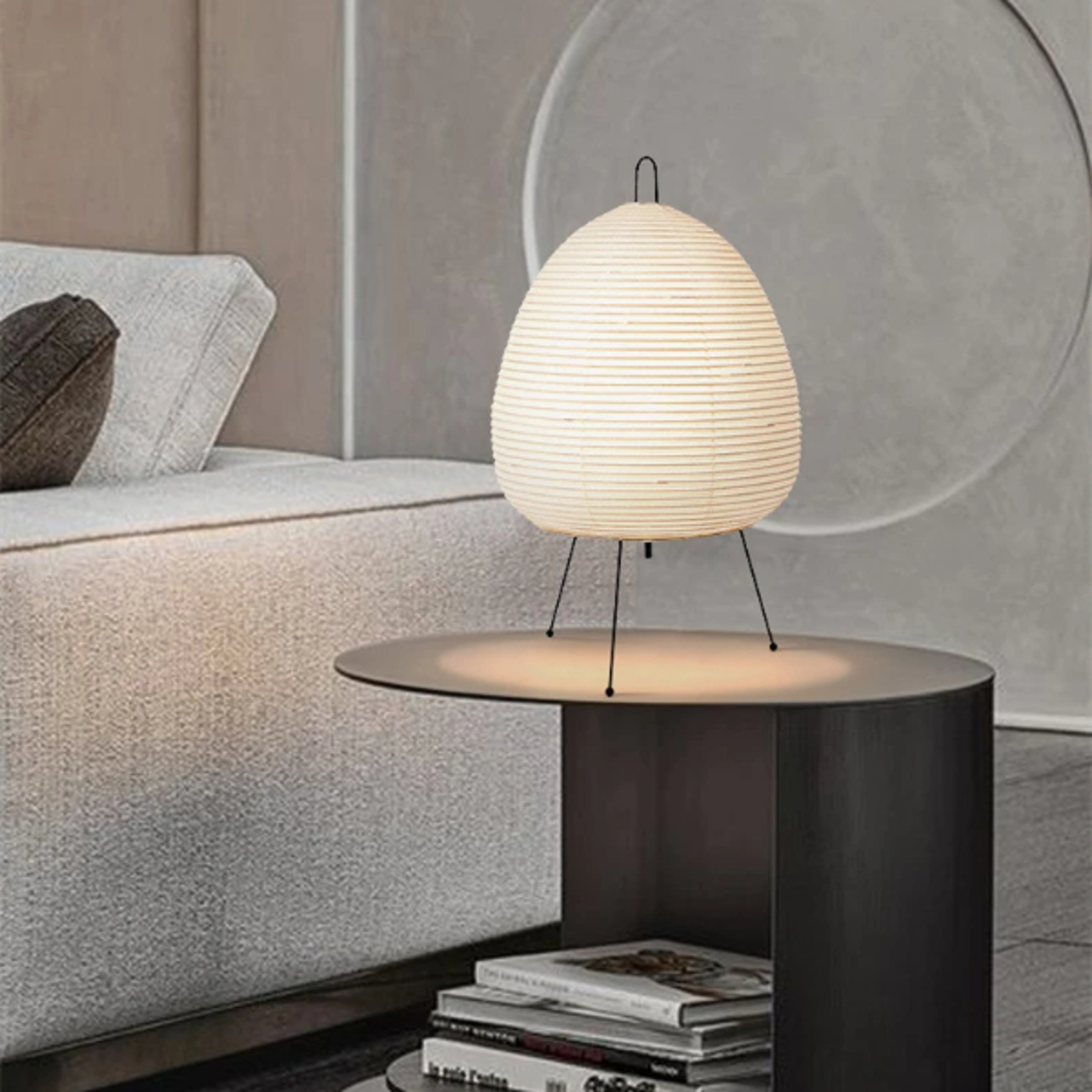 Japanese Style Rice Paper Table Lamp  Akari Noguchi Dimmable Japanese Paper Lantern Lamp WabiSabi H