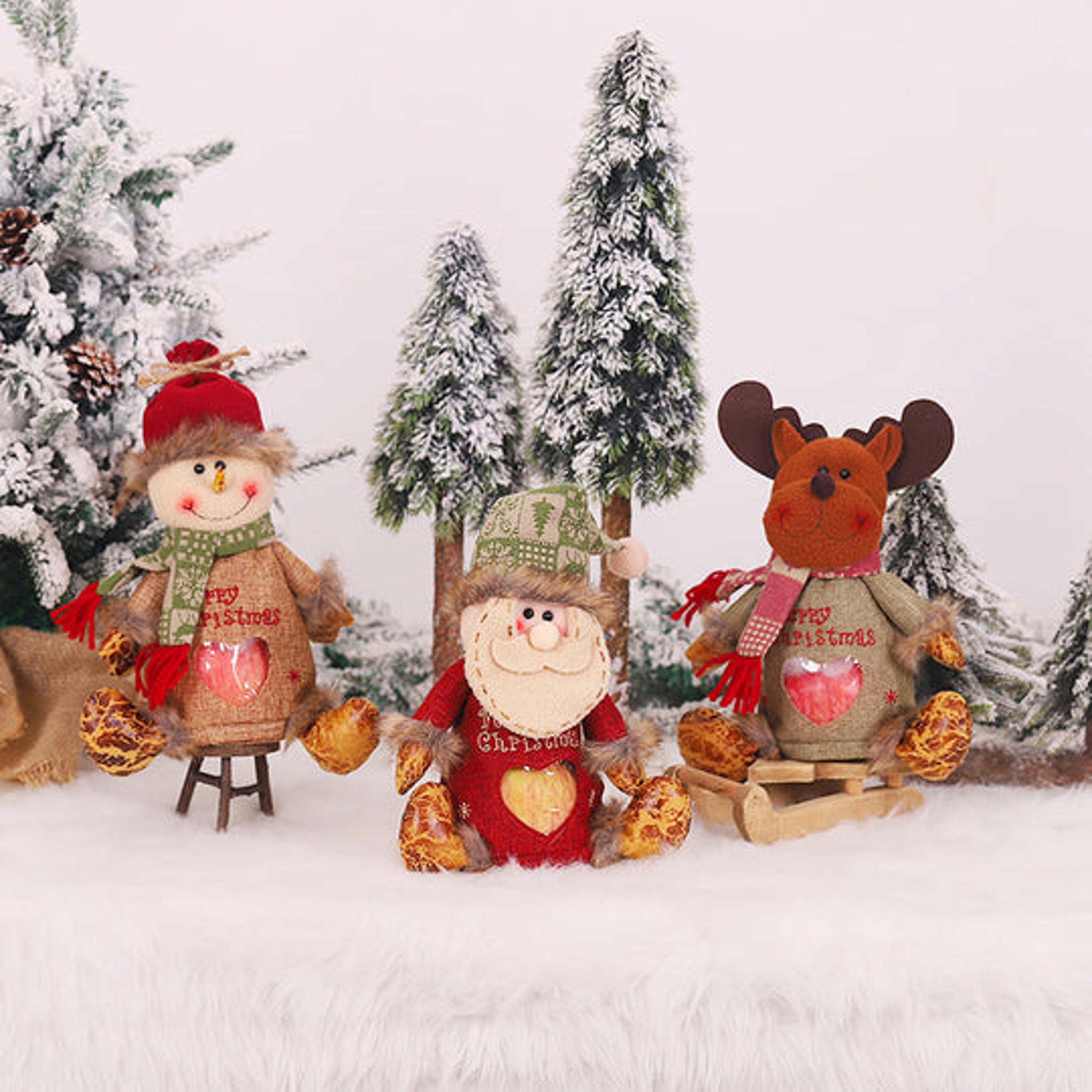 reusable christmas gift bags with zipper santa snowman and reindeer candy bags