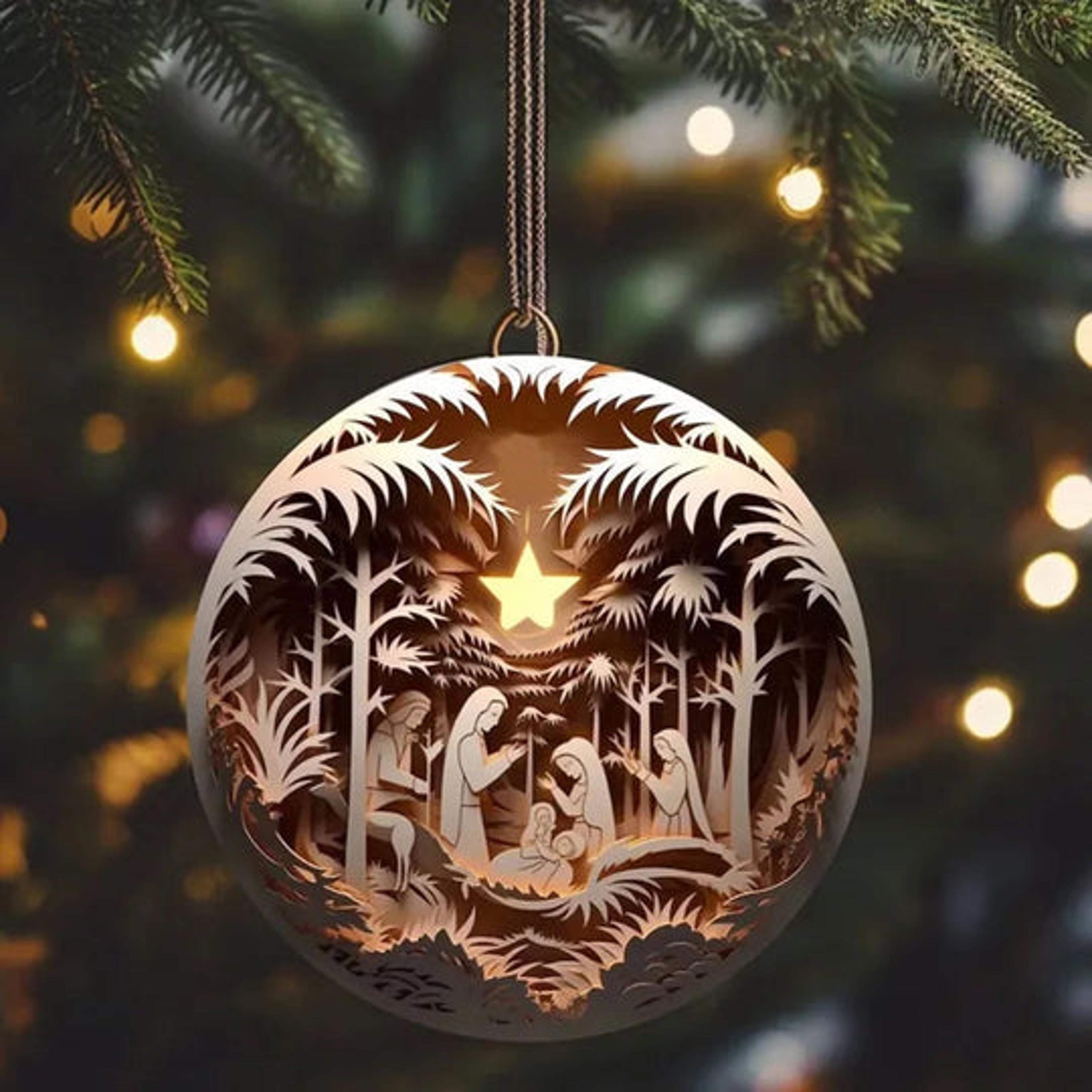 Christmas Jesus Nativity Ceramic Ornaments  Christian Christmas Decorations Christmas Gift 2