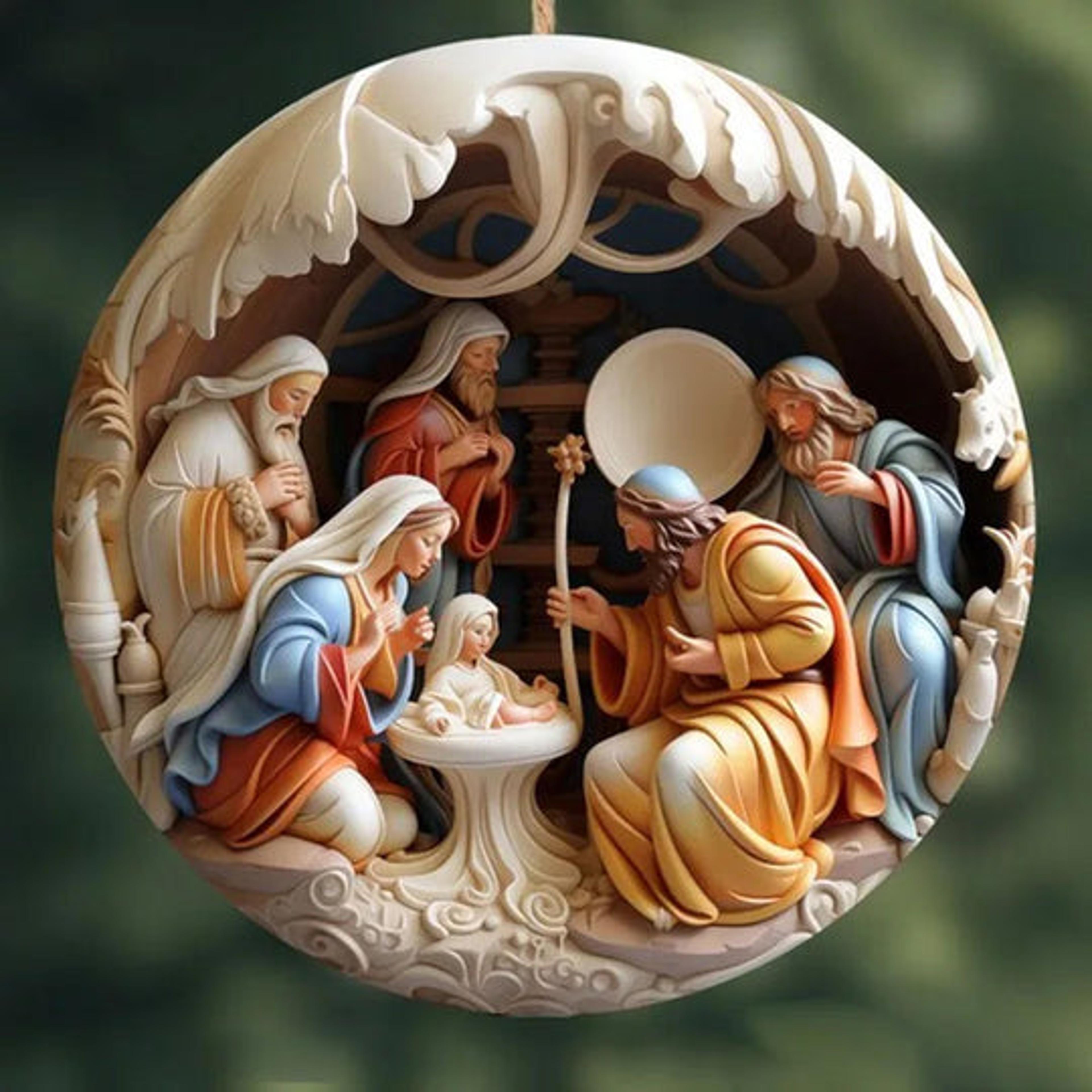 Christmas Jesus Nativity Ceramic Ornaments  Christian Christmas Decorations Christmas Gift 4