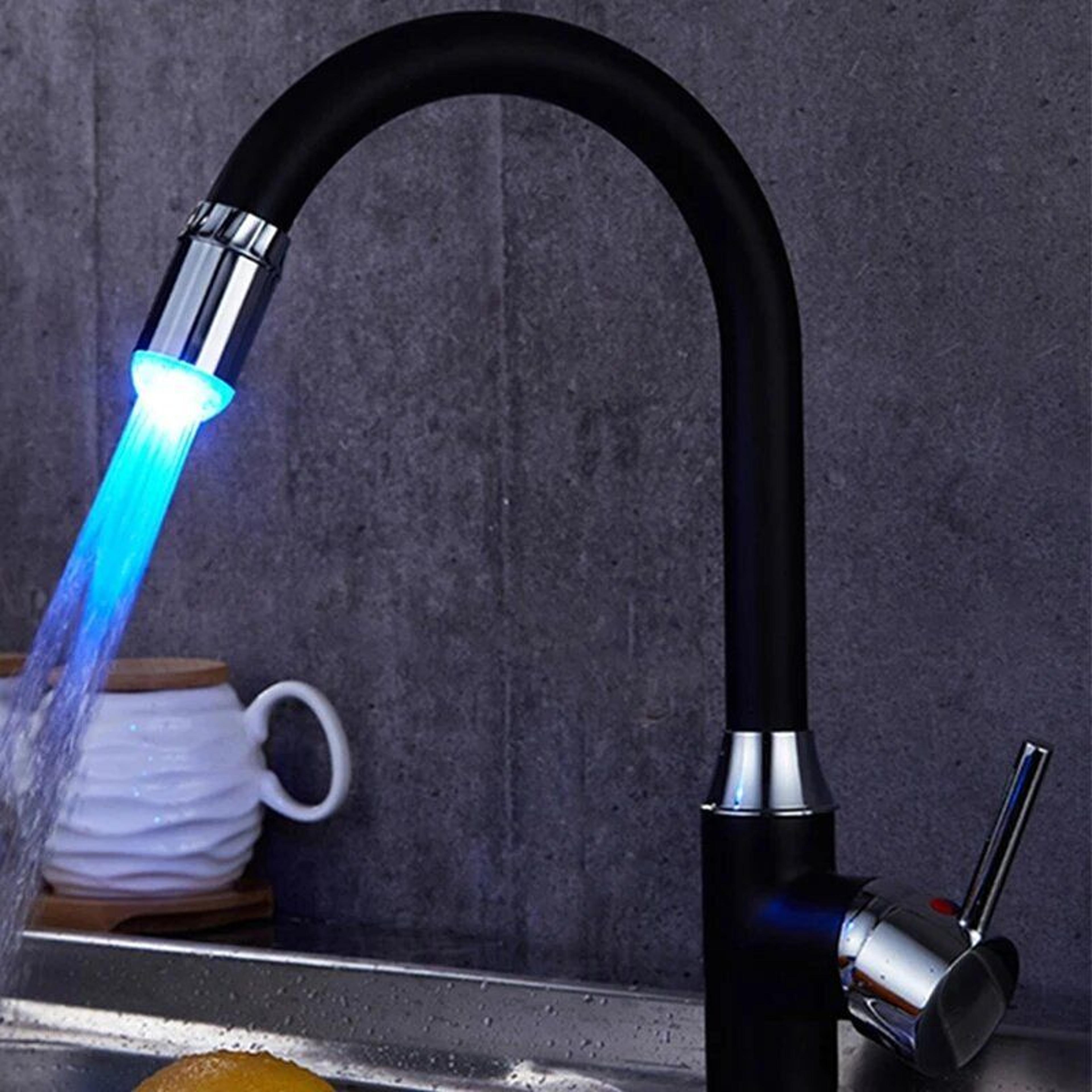 rgb led faucet light, color-changing water lamp for bathroom & kitchen