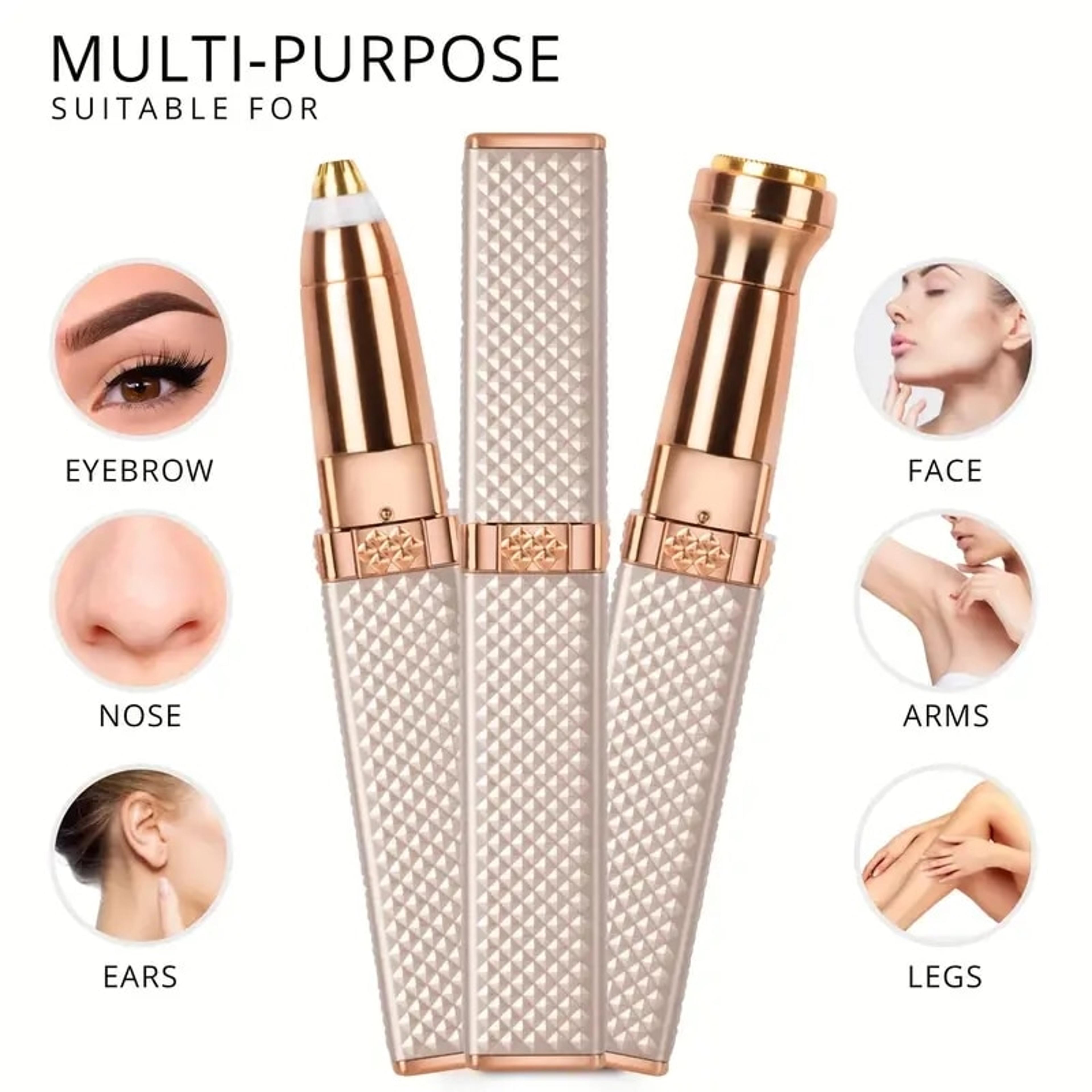 Rechargeable 2 in 1 Eyebrow Razor  Hair Shaver with LED Light Painless Hair Removal for Eyebrows P