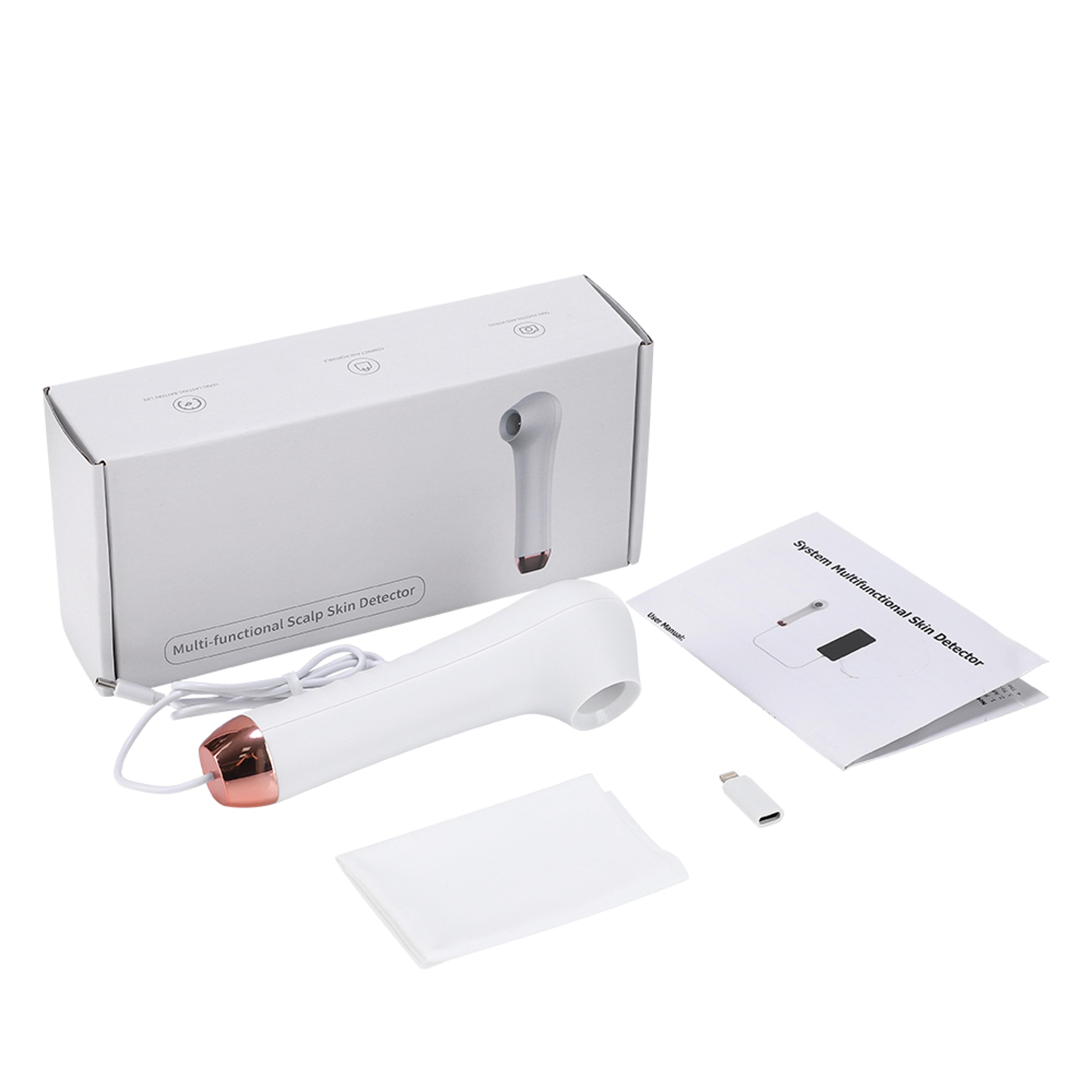 professional hd visual scalp skin & hair follicle detector analyzer machine, multifunctional magnifierdermatoscope