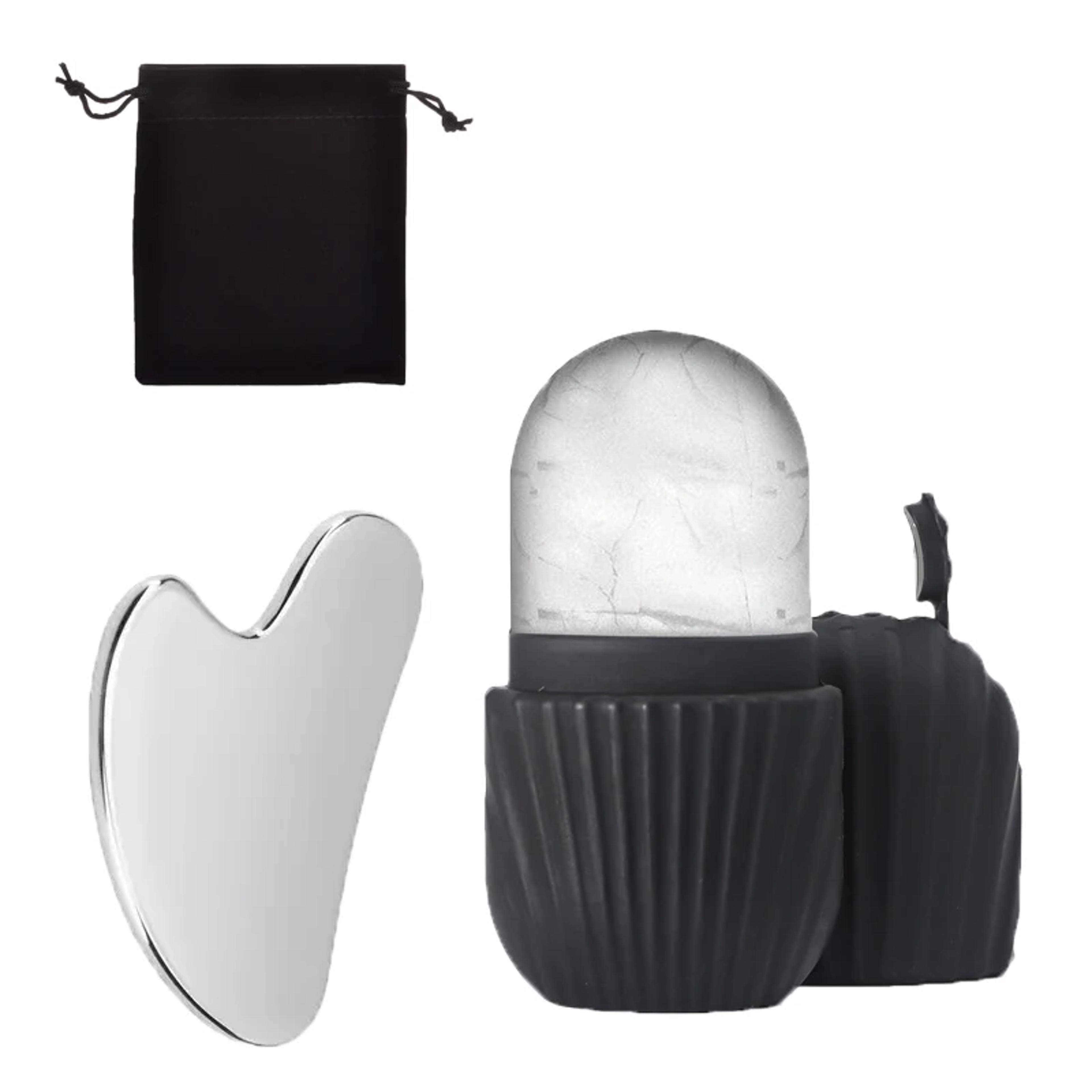 Ice Face Roller With Stainless Steel Gua Sha Board Set Face Massage Roller  Facial Massager For Lif 6