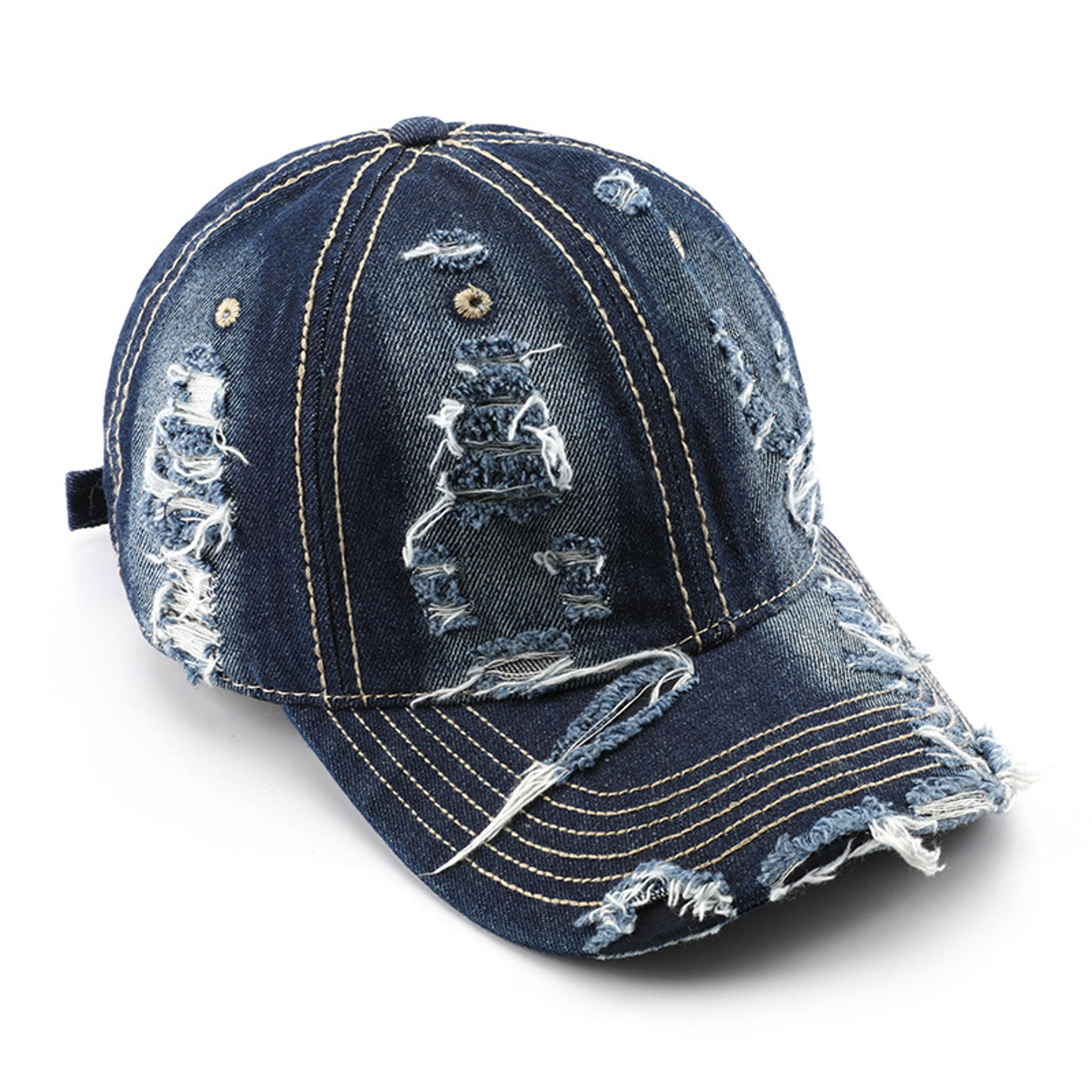 Vintage Washed Baseball Cap For Men Summer Streetwear Blue Denim Caps Luxury Brand Women Designer H 2