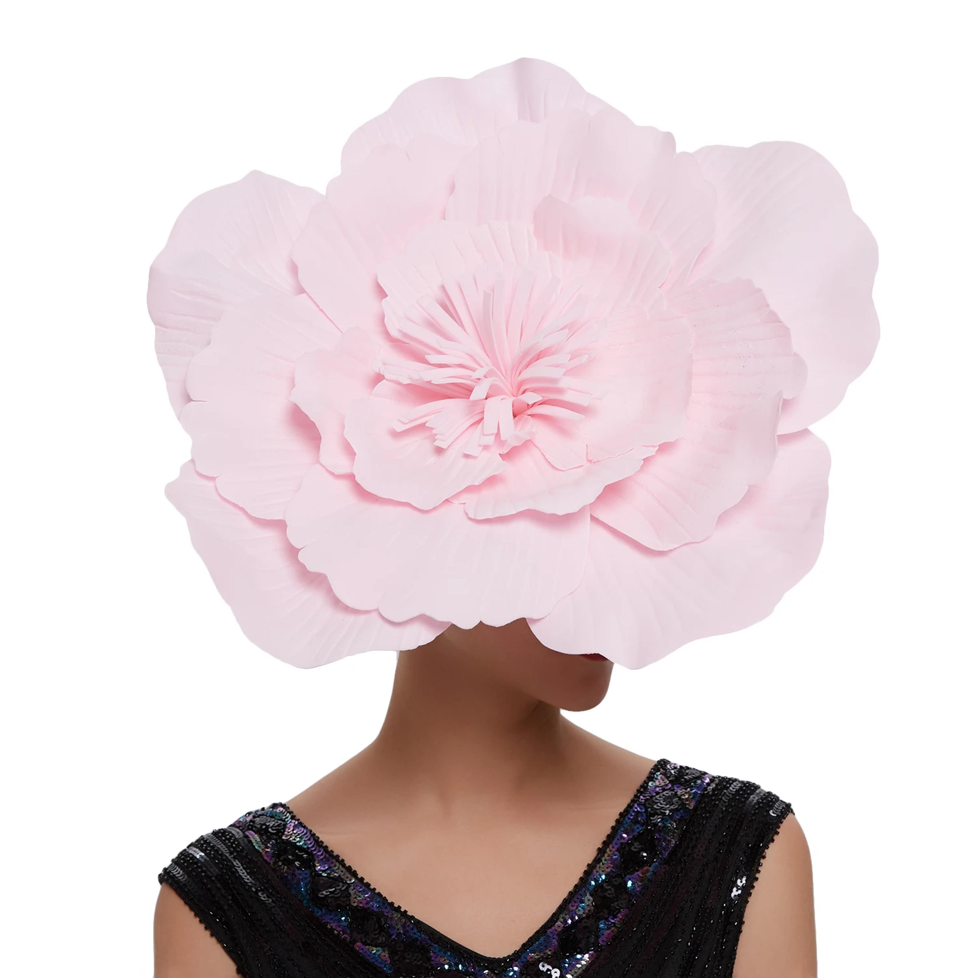 Elegant Women Large Flower Hair Band Bow Fascinator Hat Bridal Headdress Prom Party Photo Shoot Pho 2