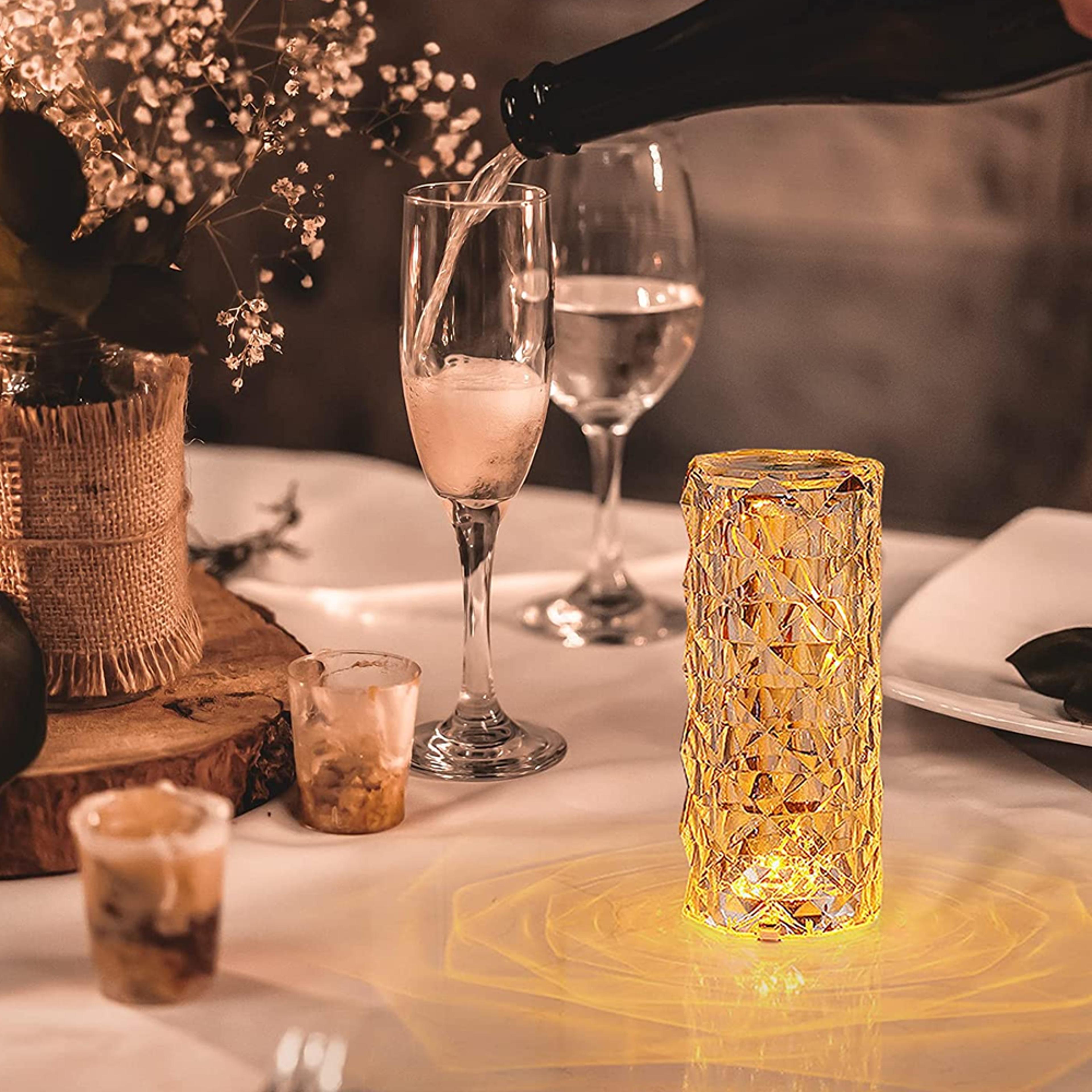 crystal color changing touch operated + remote control lamp