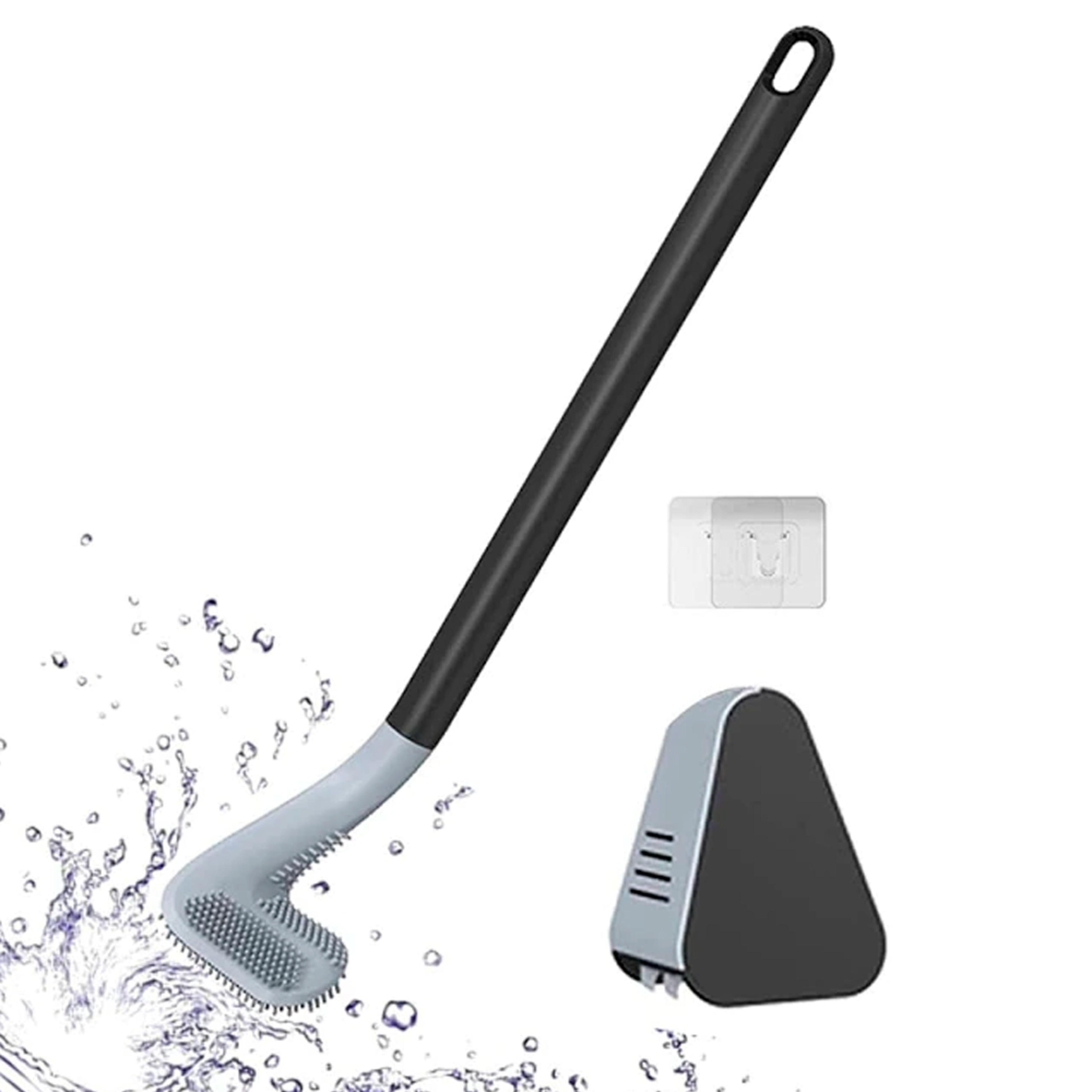 Long-Handled Toilet Brush Black holder