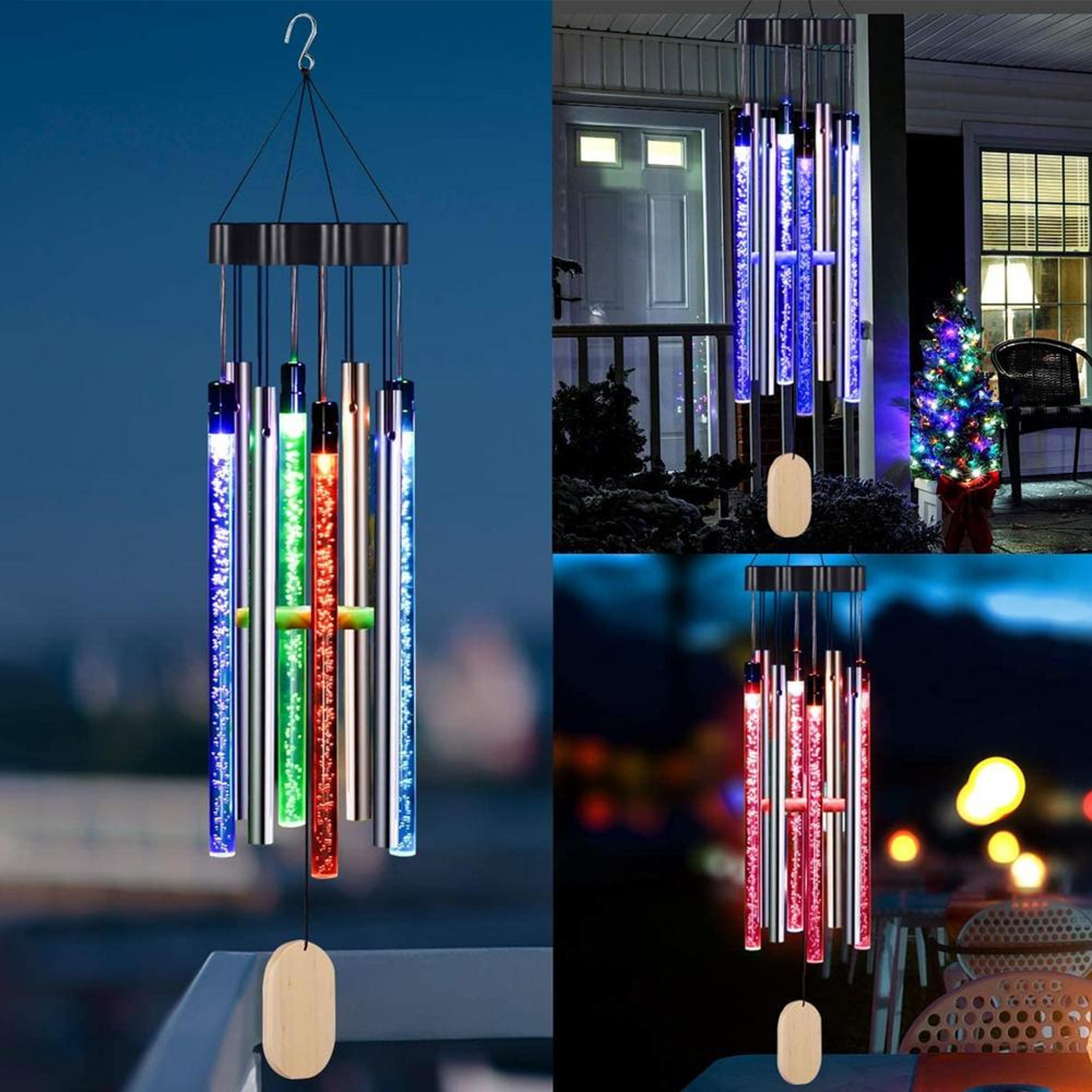 solar powered musical wind chimes