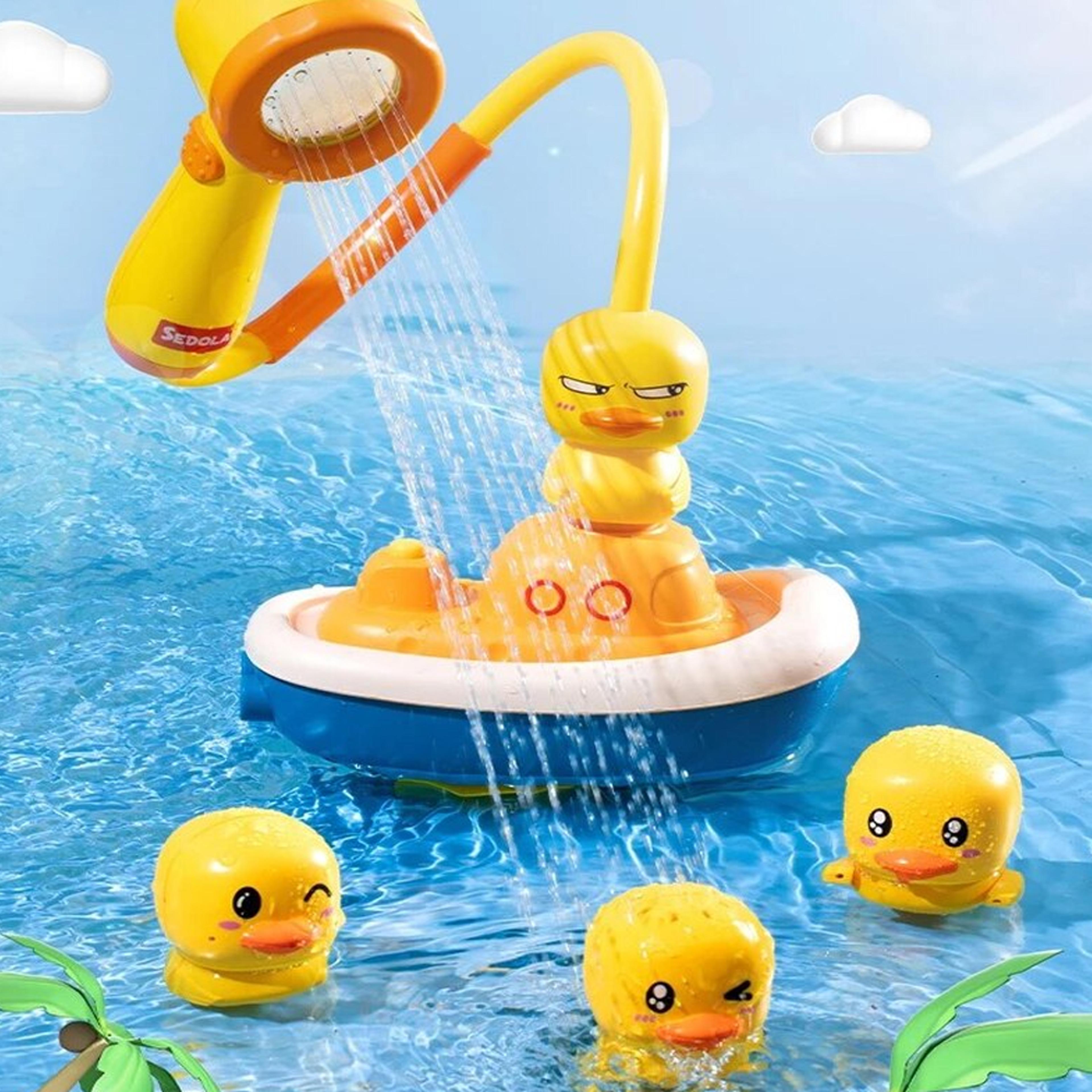 electric duck boat spray bath toy kids water spray bathtub toy for fun bath time