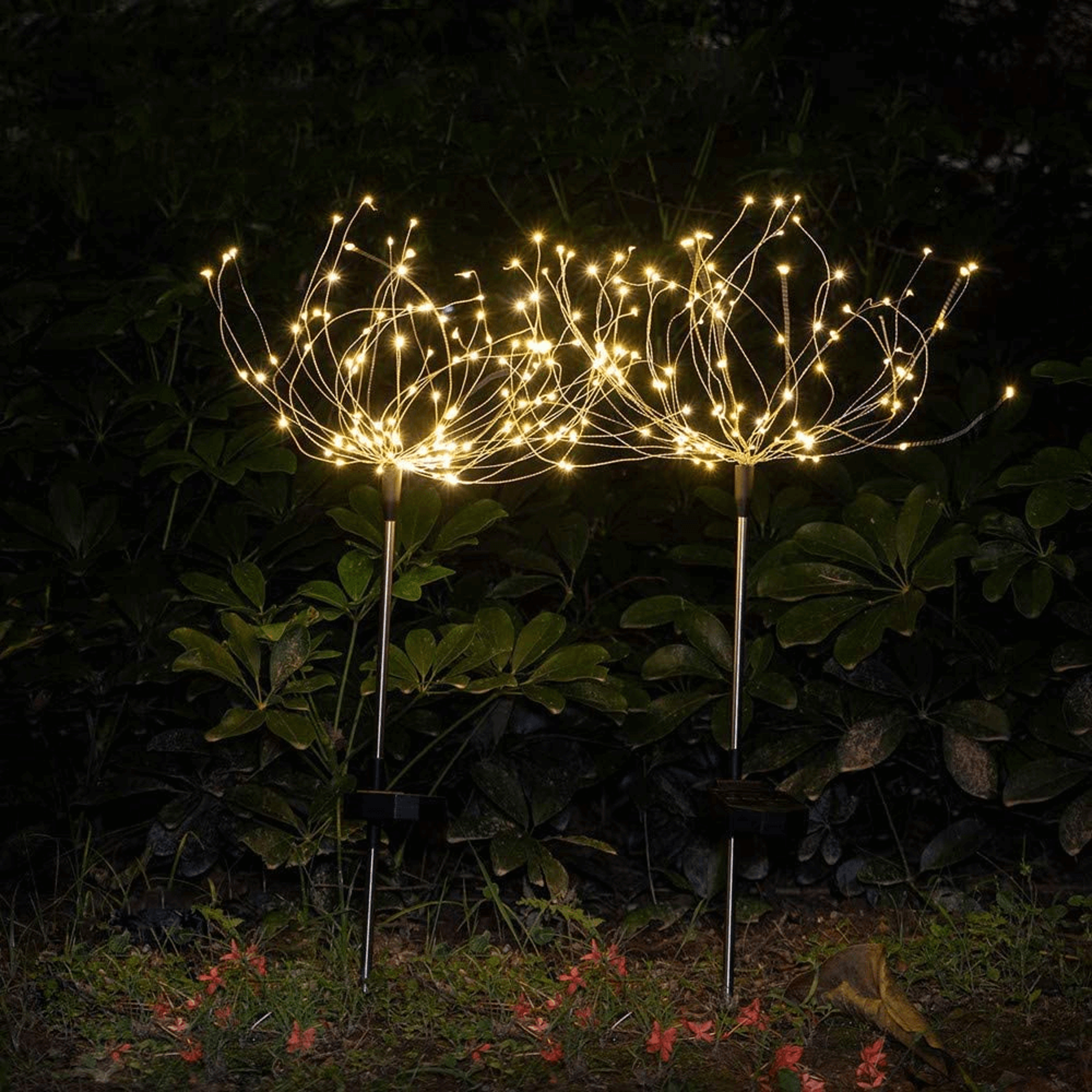 waterproof solar garden fireworks lamp