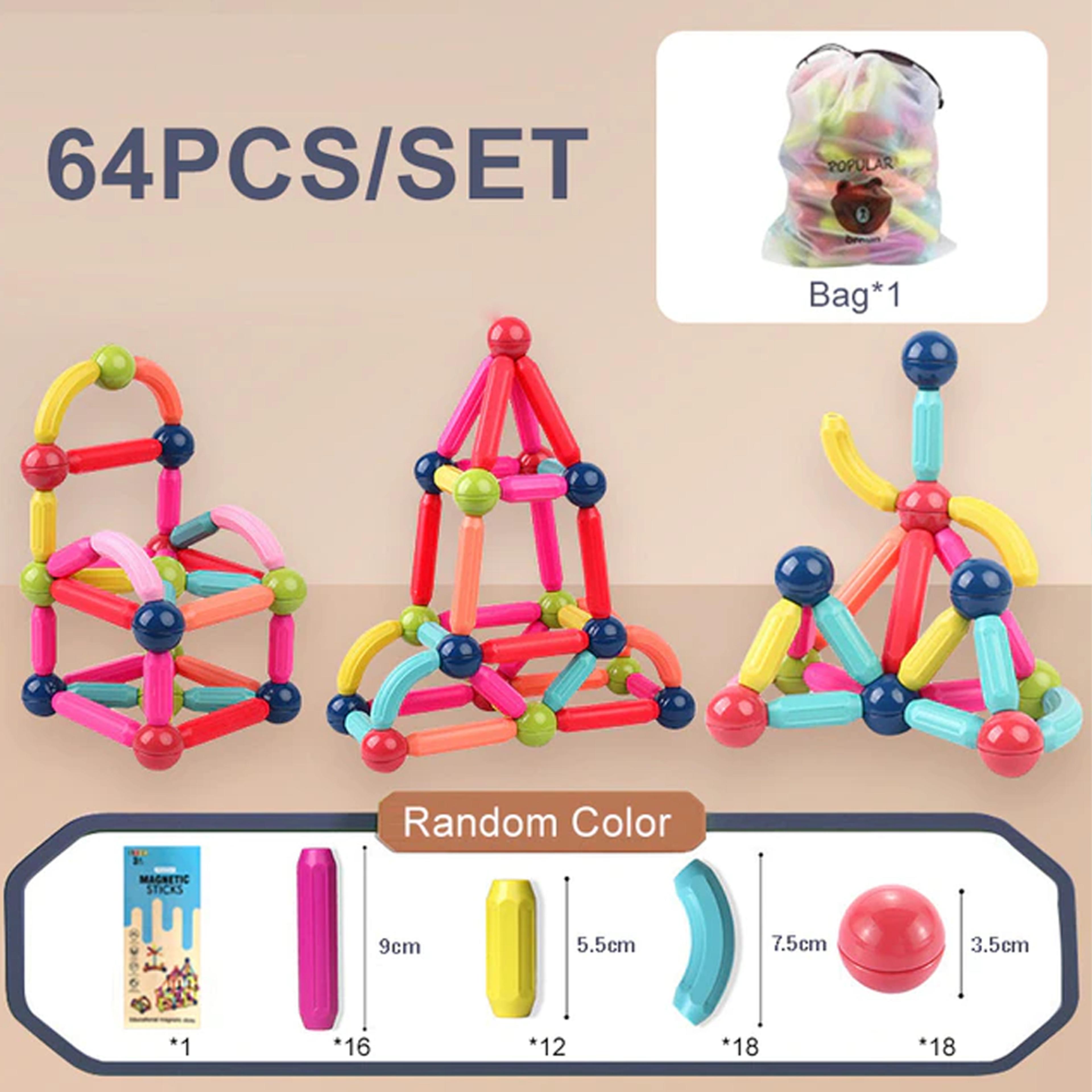 Magnetic balls and rods sets for creative play