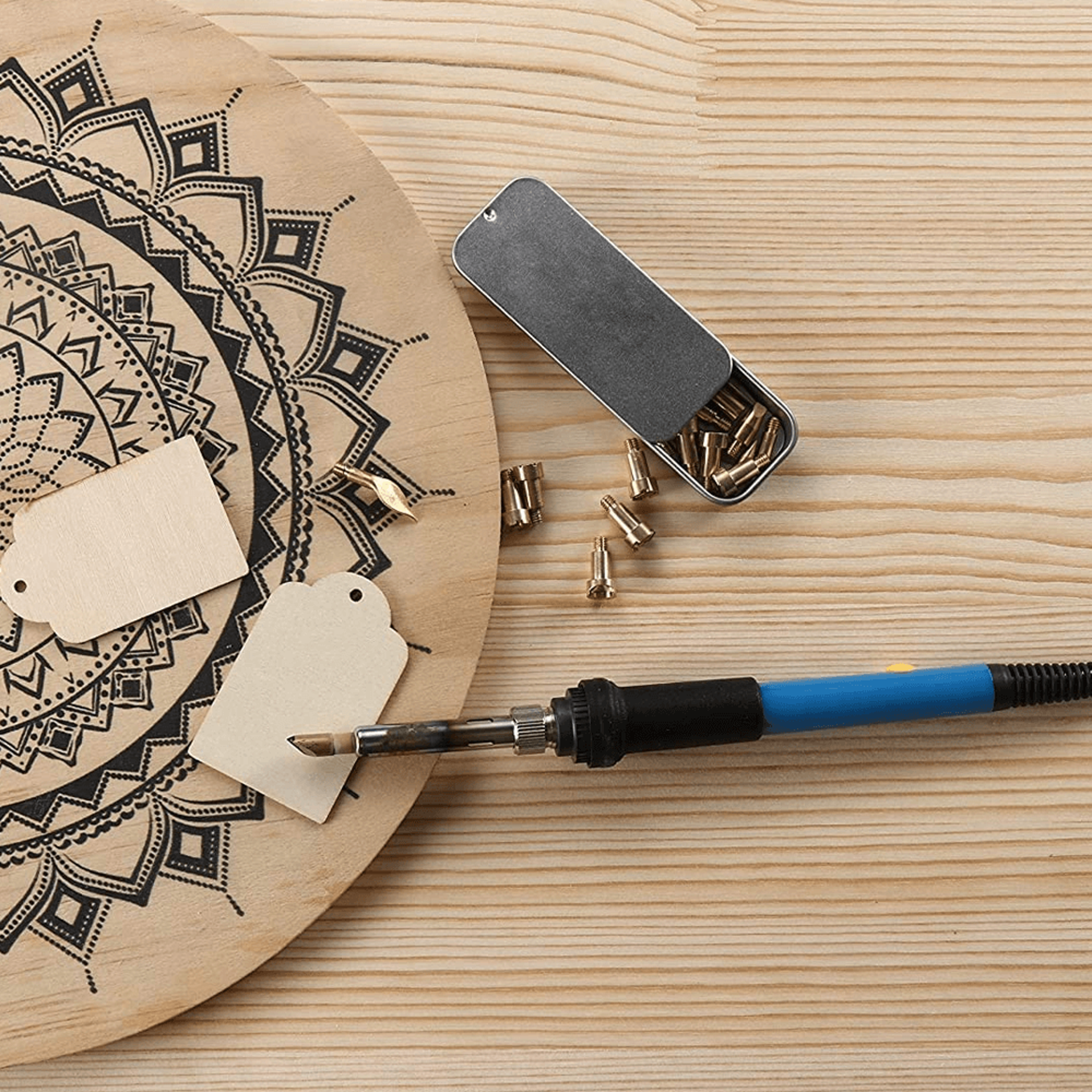 wood burning pyrography kit 28 piece set