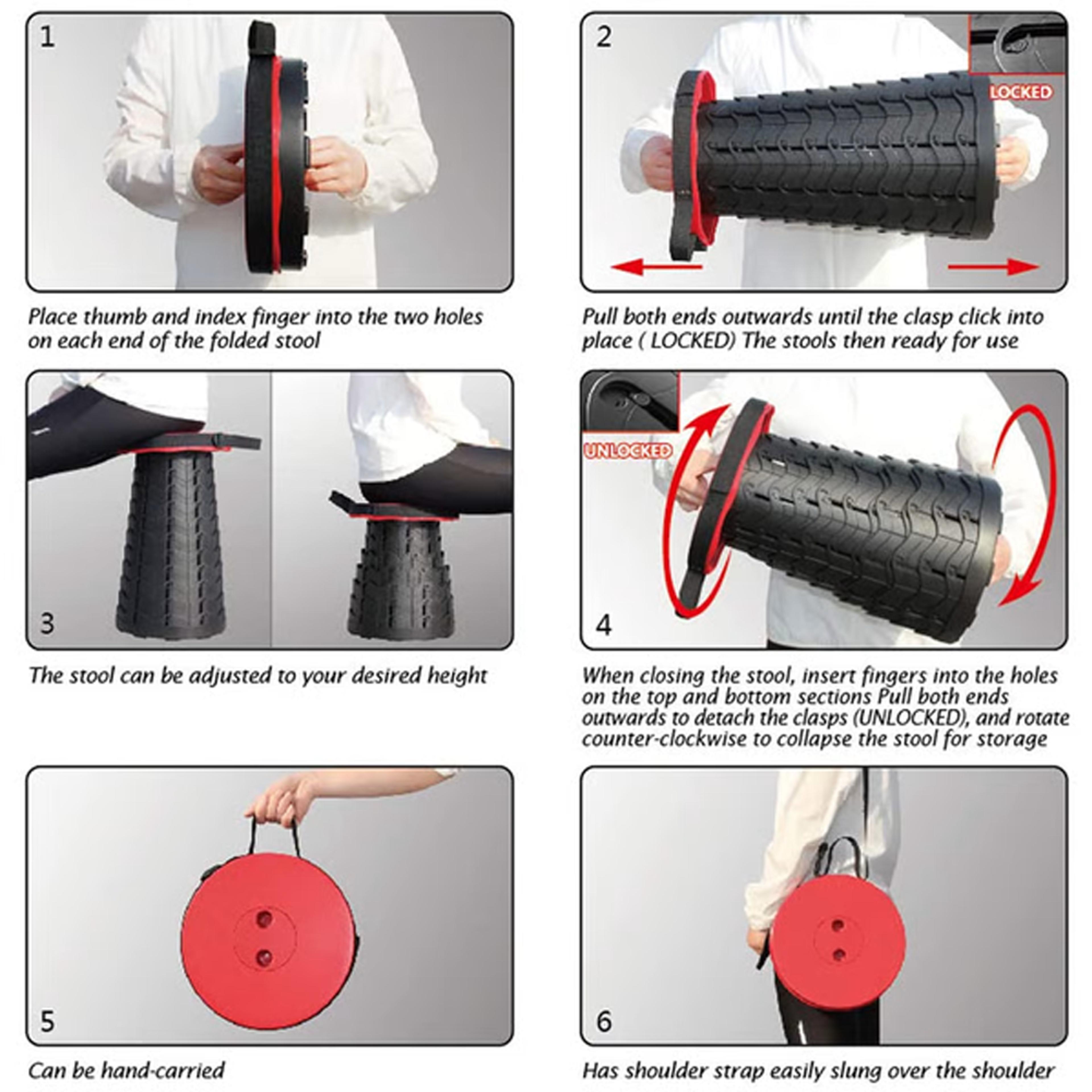 Portable Telescopic Outdoor Stool red