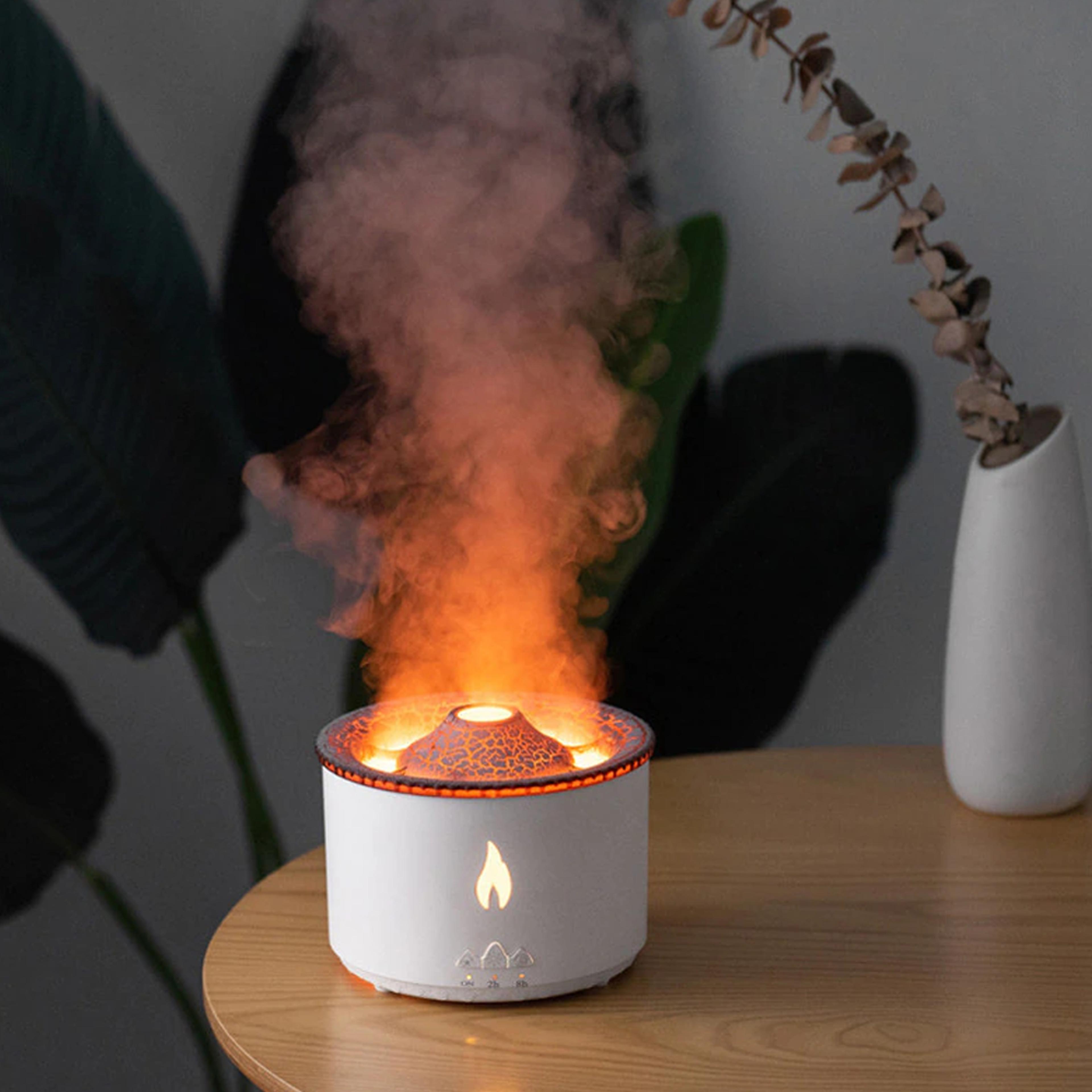 volcano aroma diffuser with flame effect and relaxing aromatherapy mist