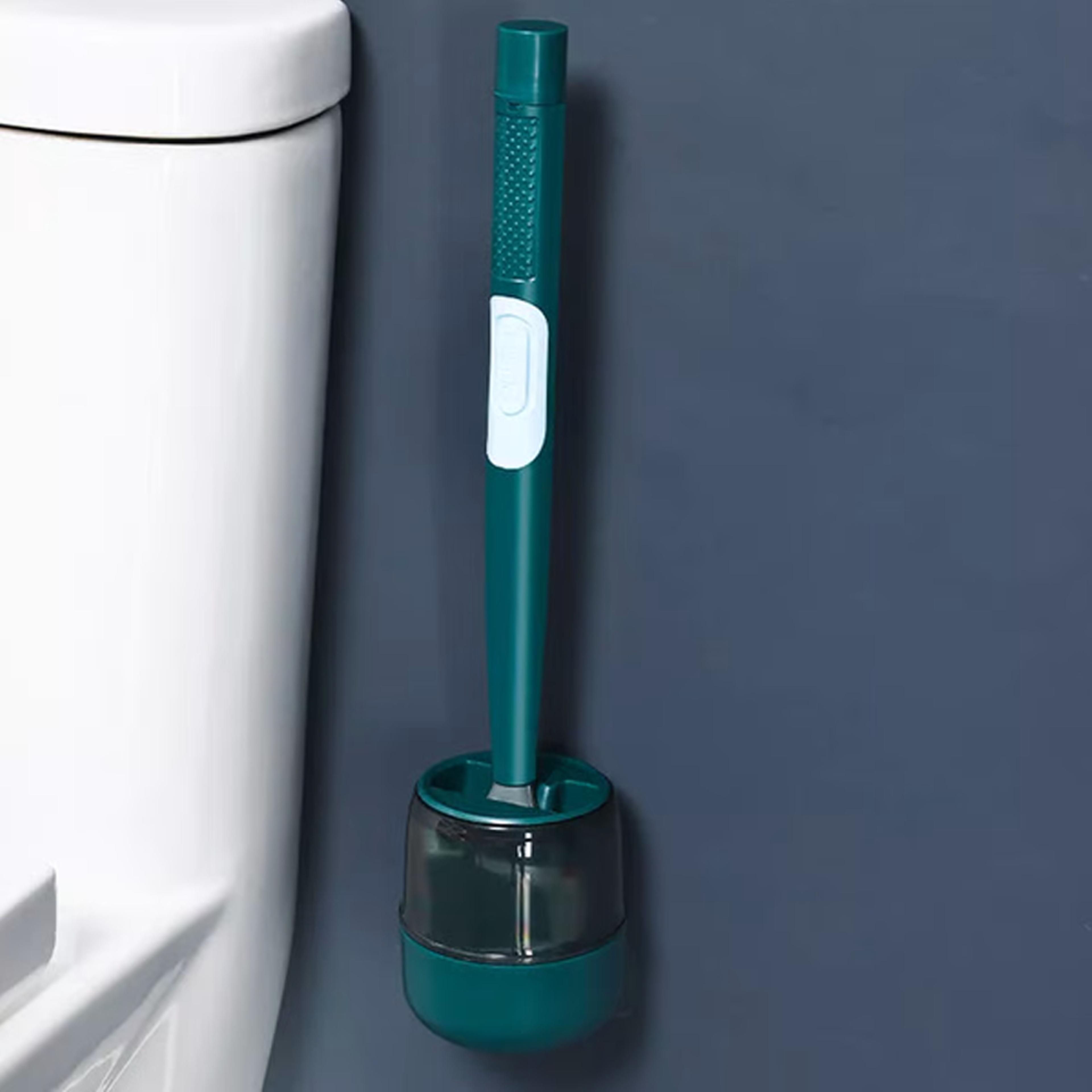 Household Punch-Free Wall Hanging Long Handle Silicone Toilet Brush 6