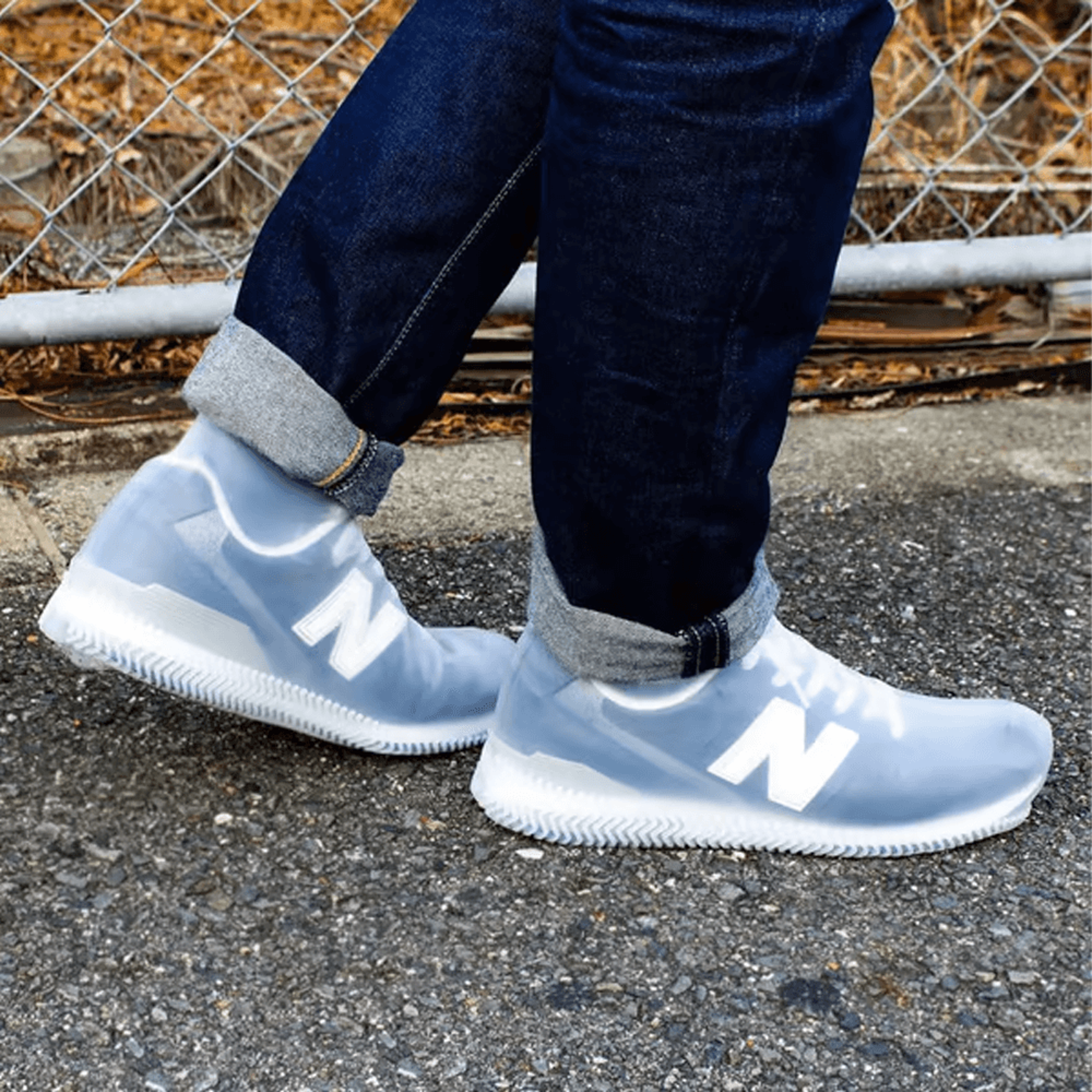 Reusable Non-Slip Shoe Covers White