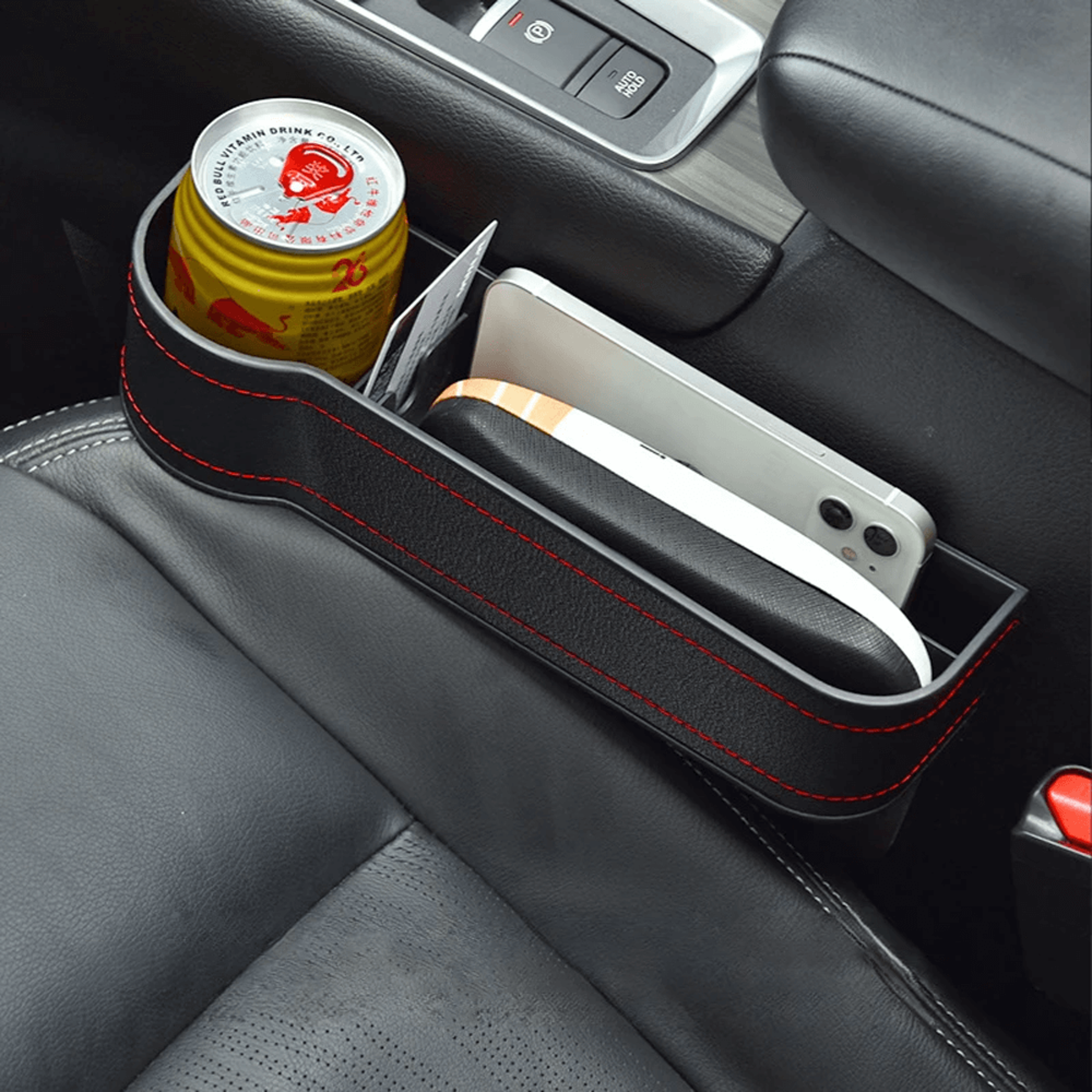 leather multifunctional car seat organizer