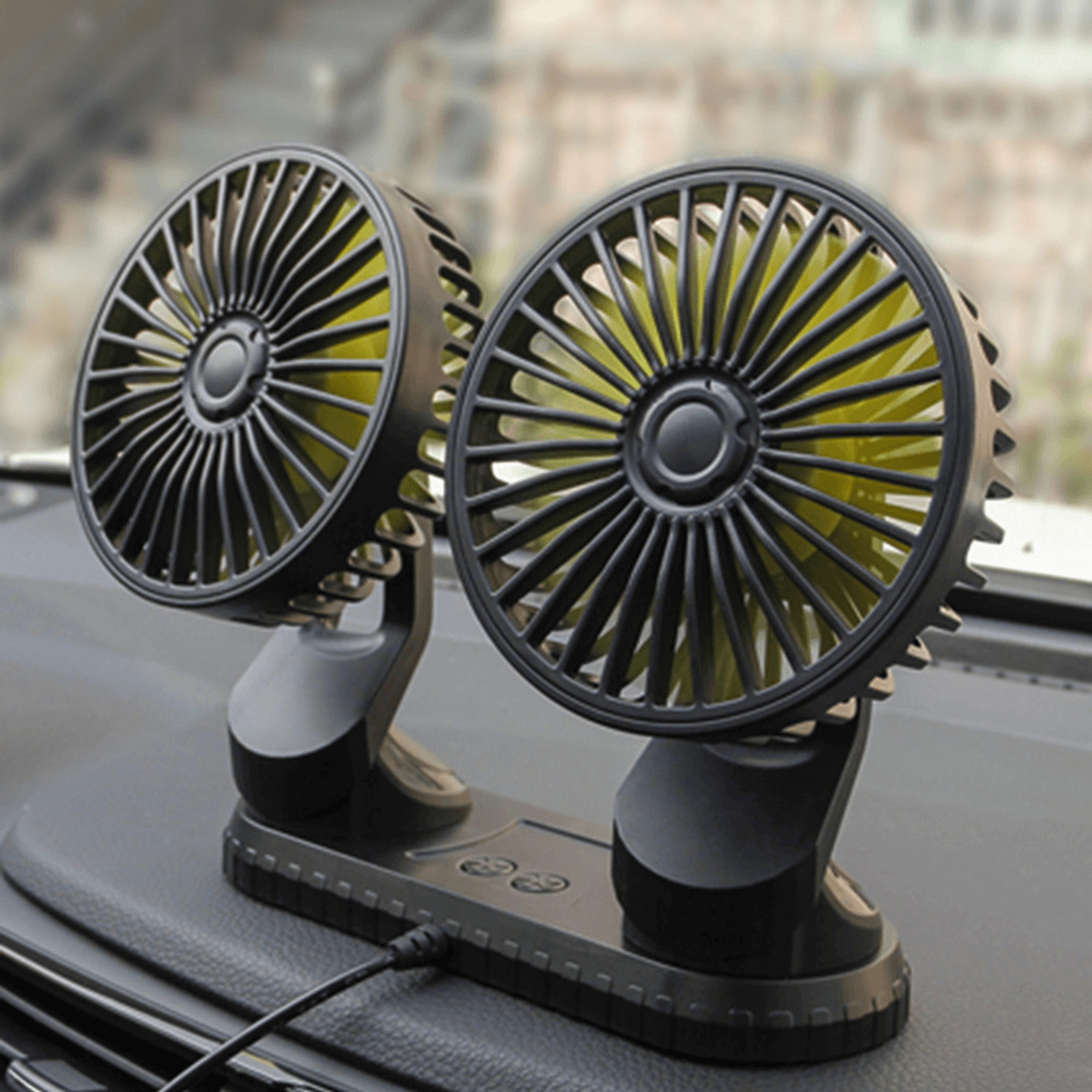 360 Degree Rotatable Car Cooling Dual Fan 1