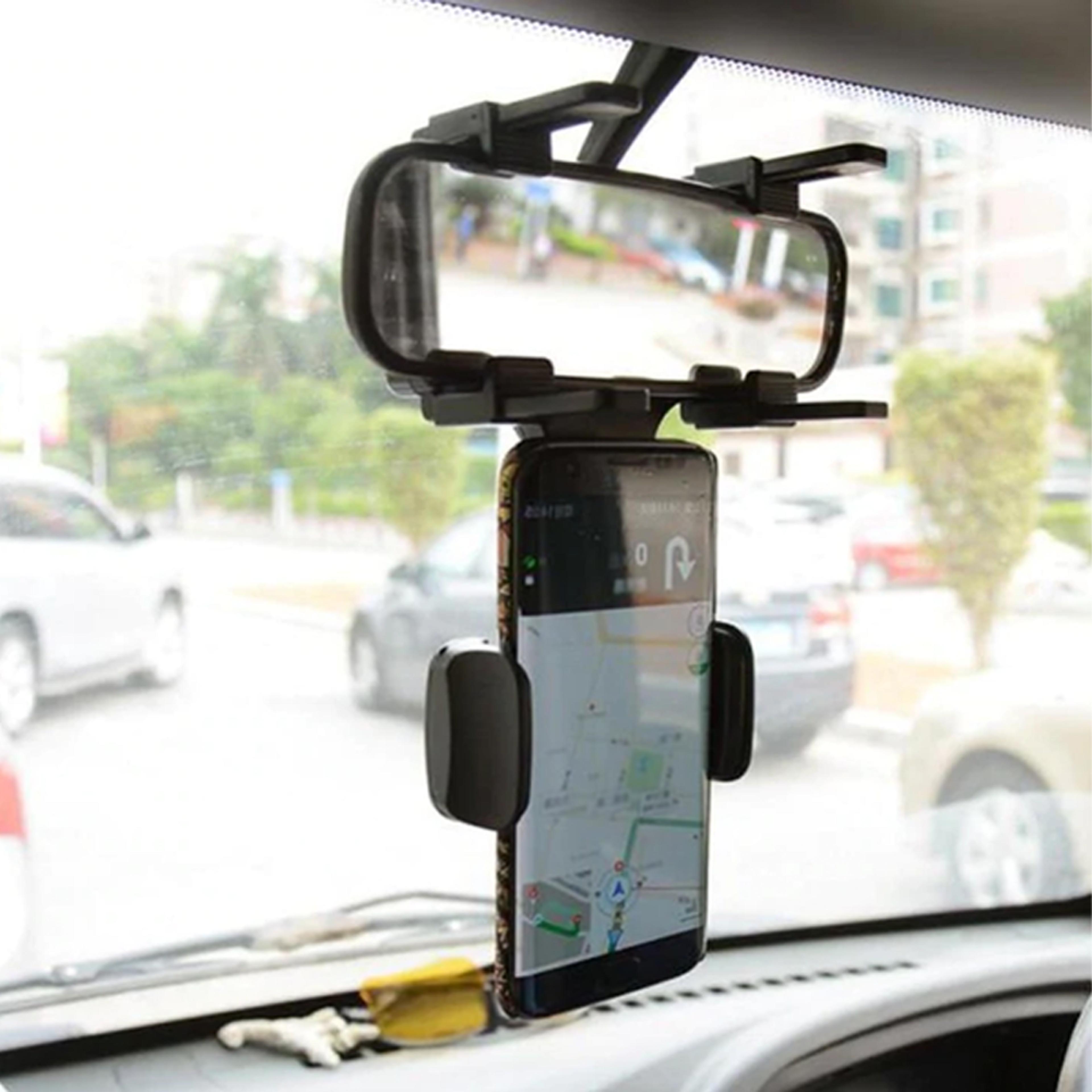 Universal Multifunctional Rear View Mirror Phone Holder  2