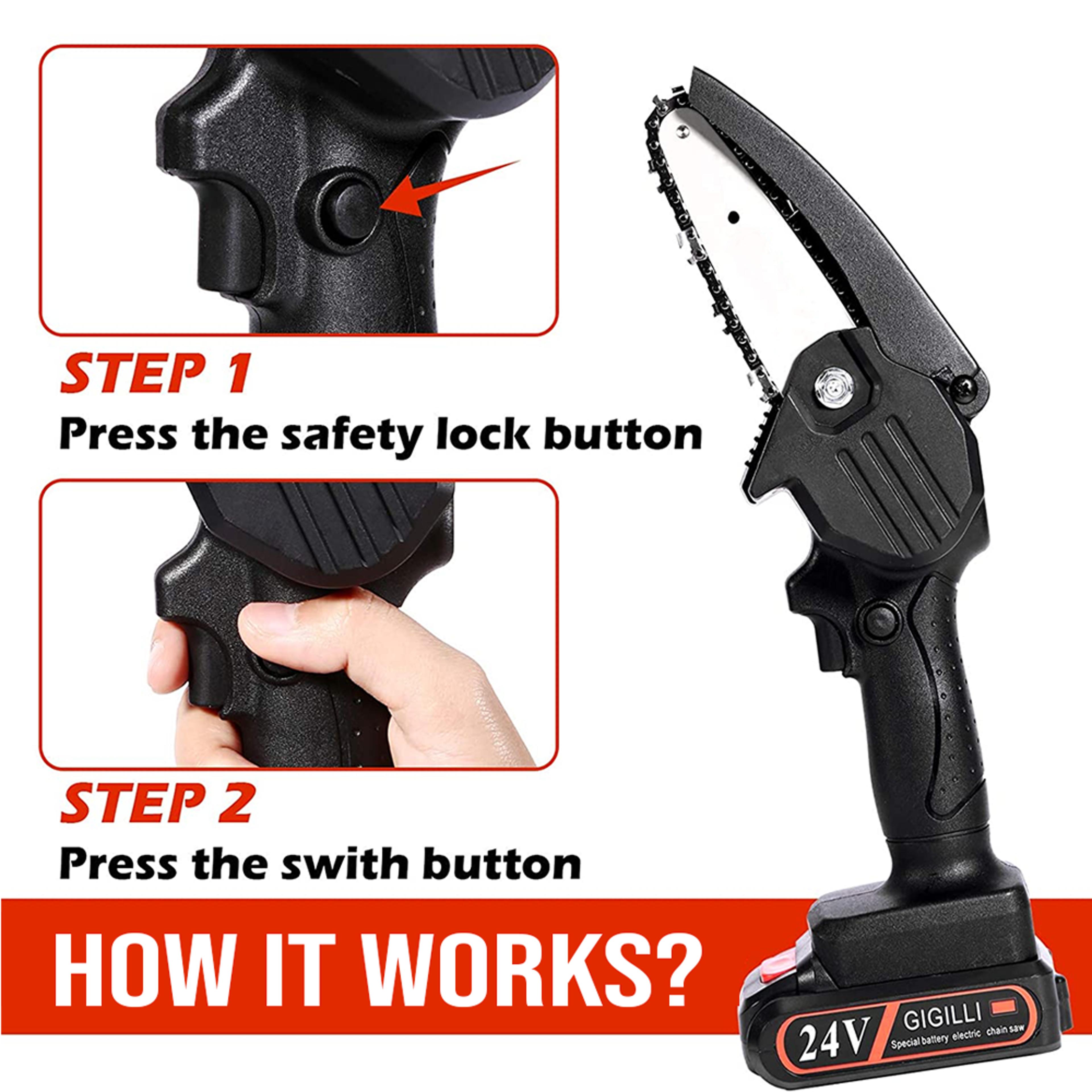 Storage-Friendly and Efficient Mini Battery Powered Chainsaw 8