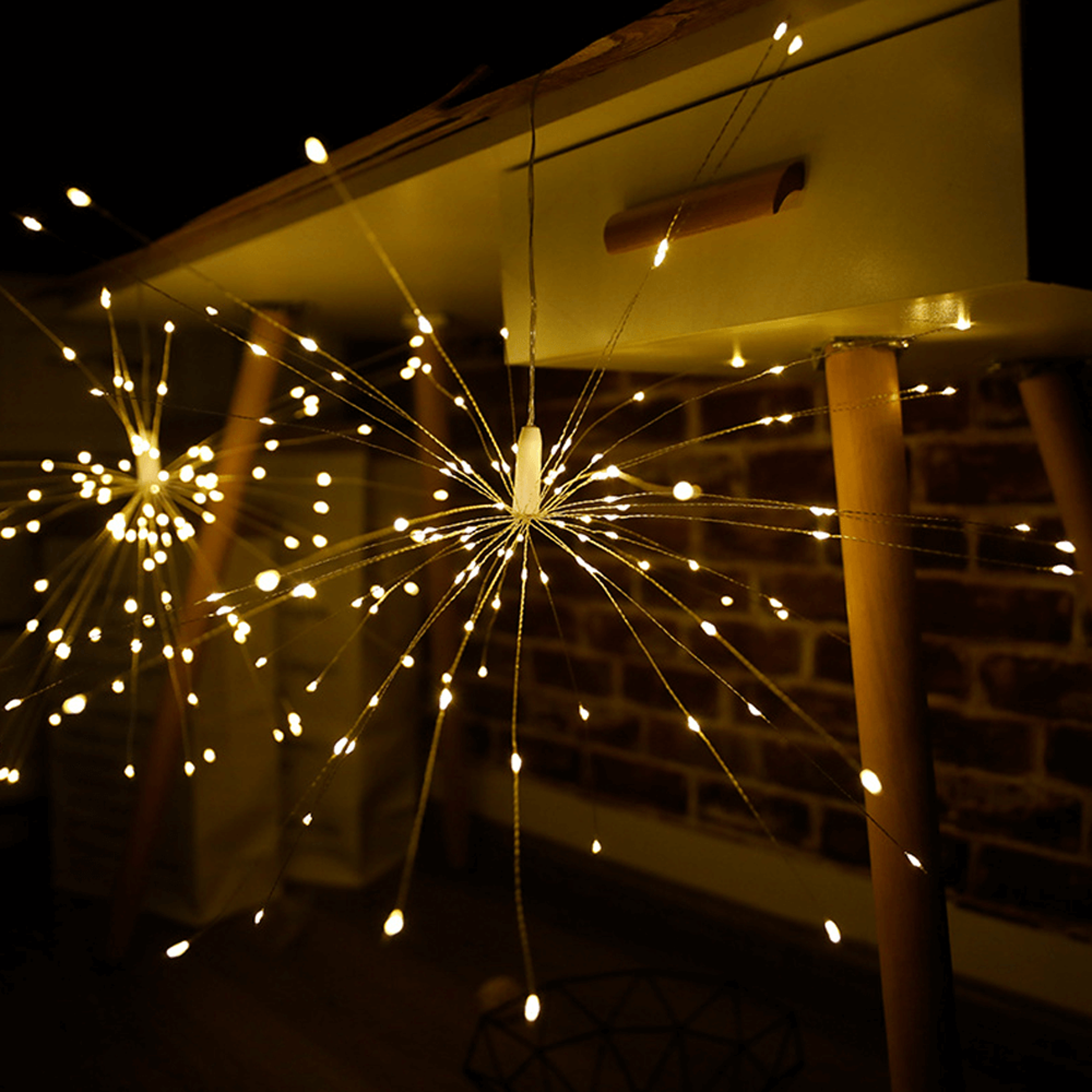 sparkling 8-mode firework lights: 150 lights & 8 adjustable brightness levels