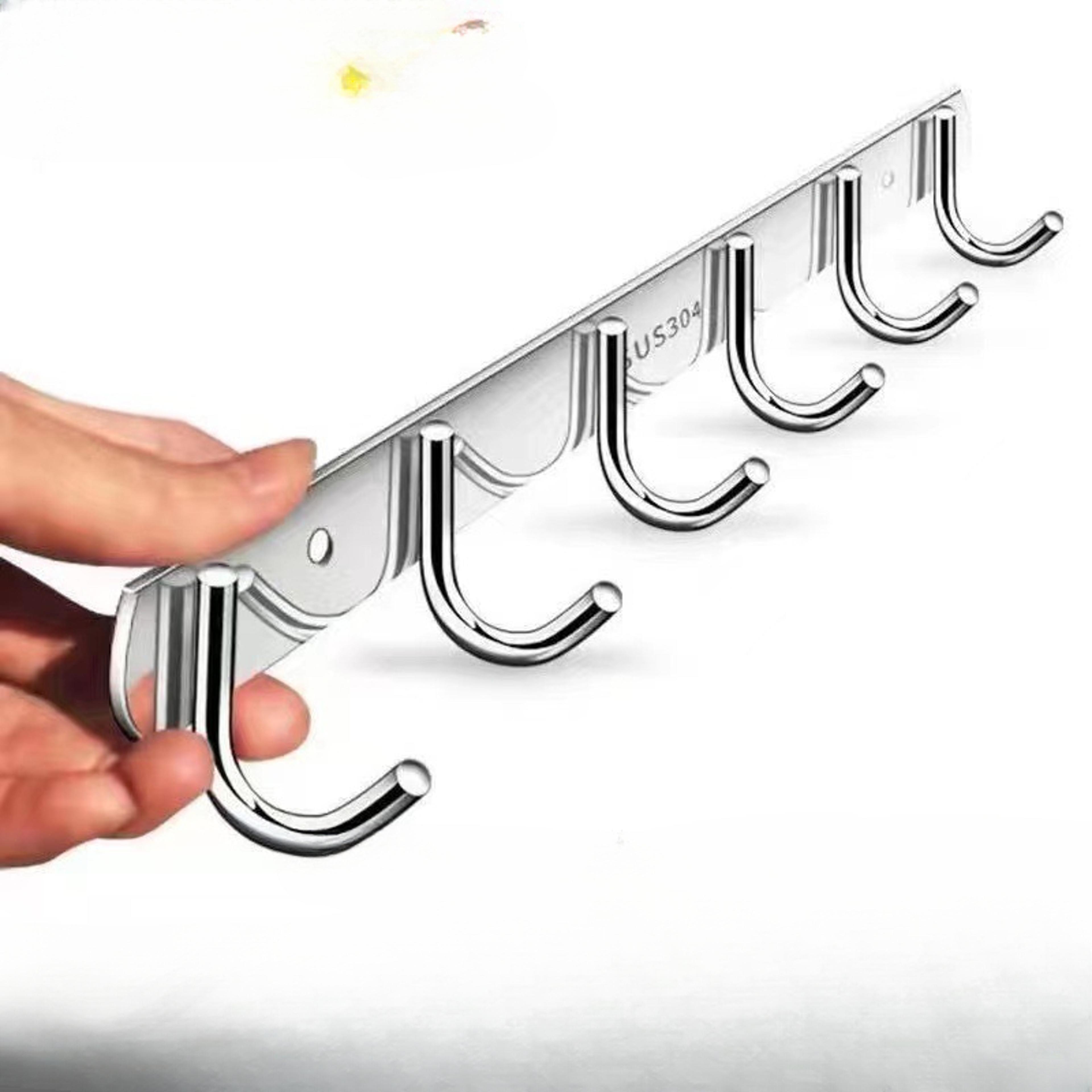 Stainless Steel PunchFree Hook Rack For Kitchen And Bathroom Storage 1