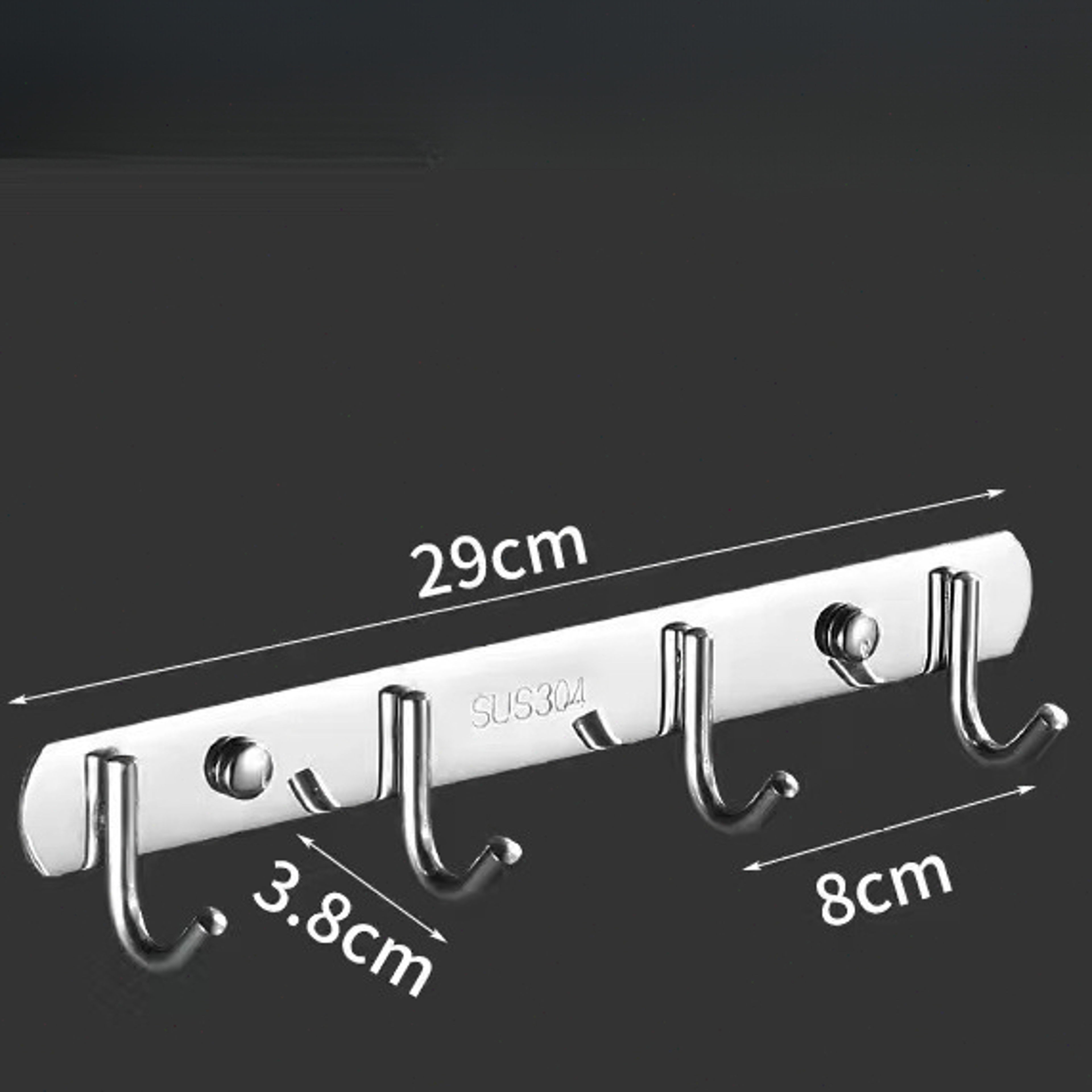Stainless Steel PunchFree Hook Rack for Kitchen and Bathroom Storage