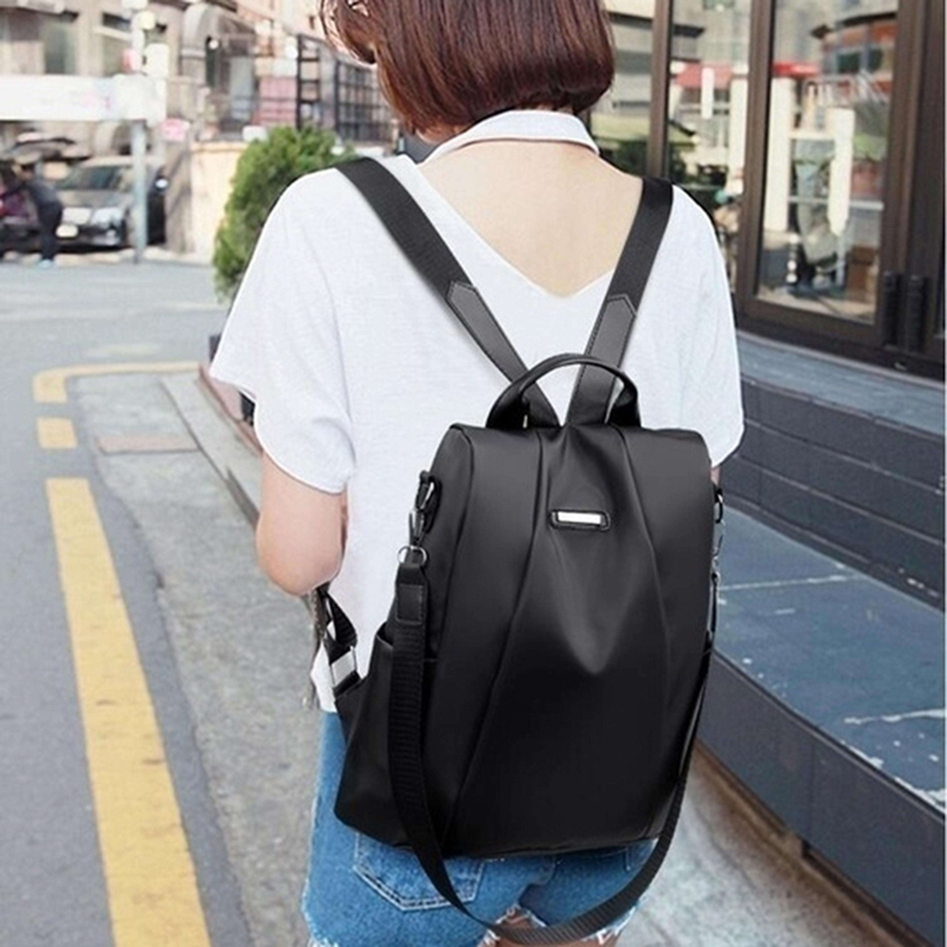 Womens Multifunctional Backpack For School  Travel Casual Solid Color Shoulder Bag With Detachable  0