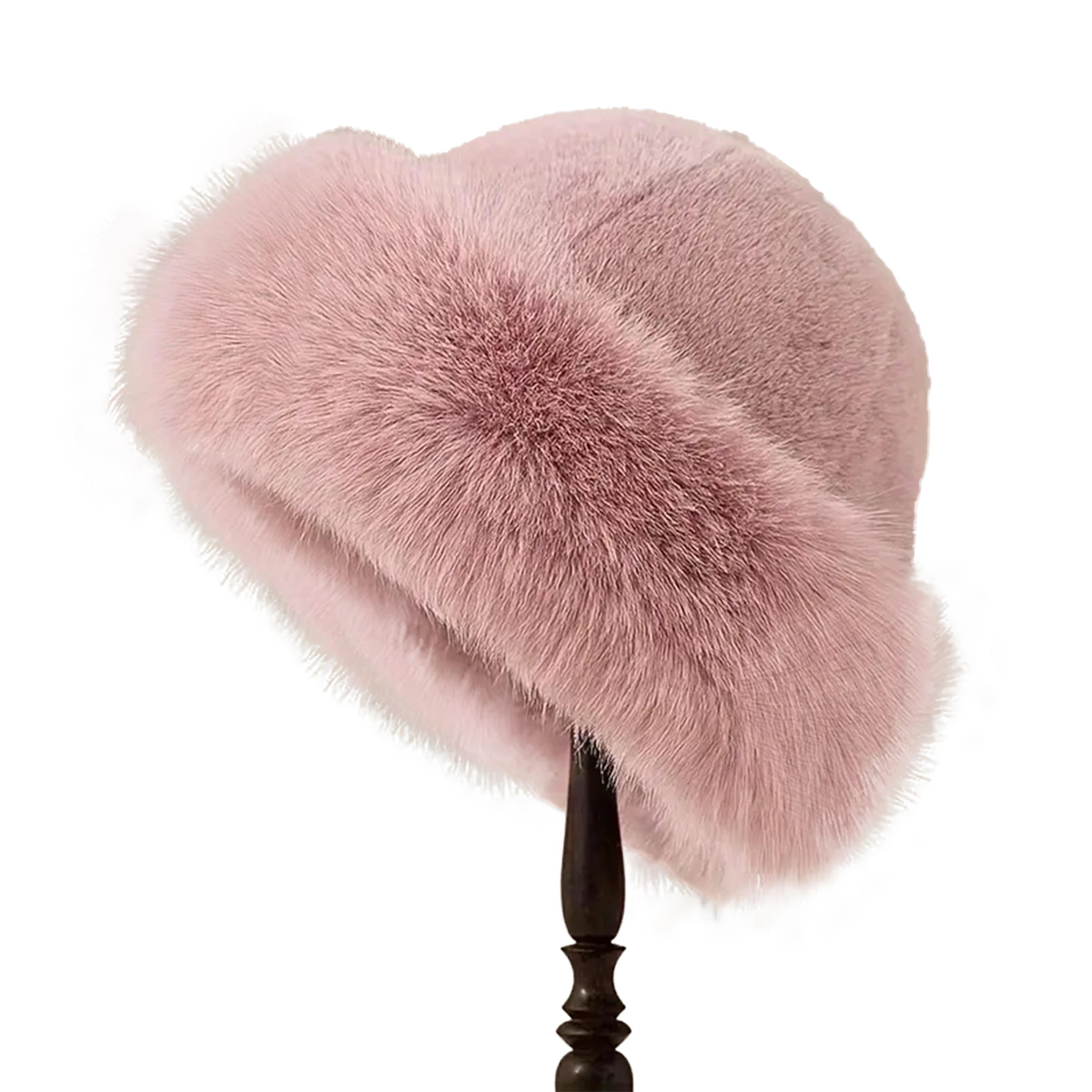 Womens Winter Fur Hat Cold Proof Soft  Warm Outdoor Hat For Skiing Sports And Casual Trips 4