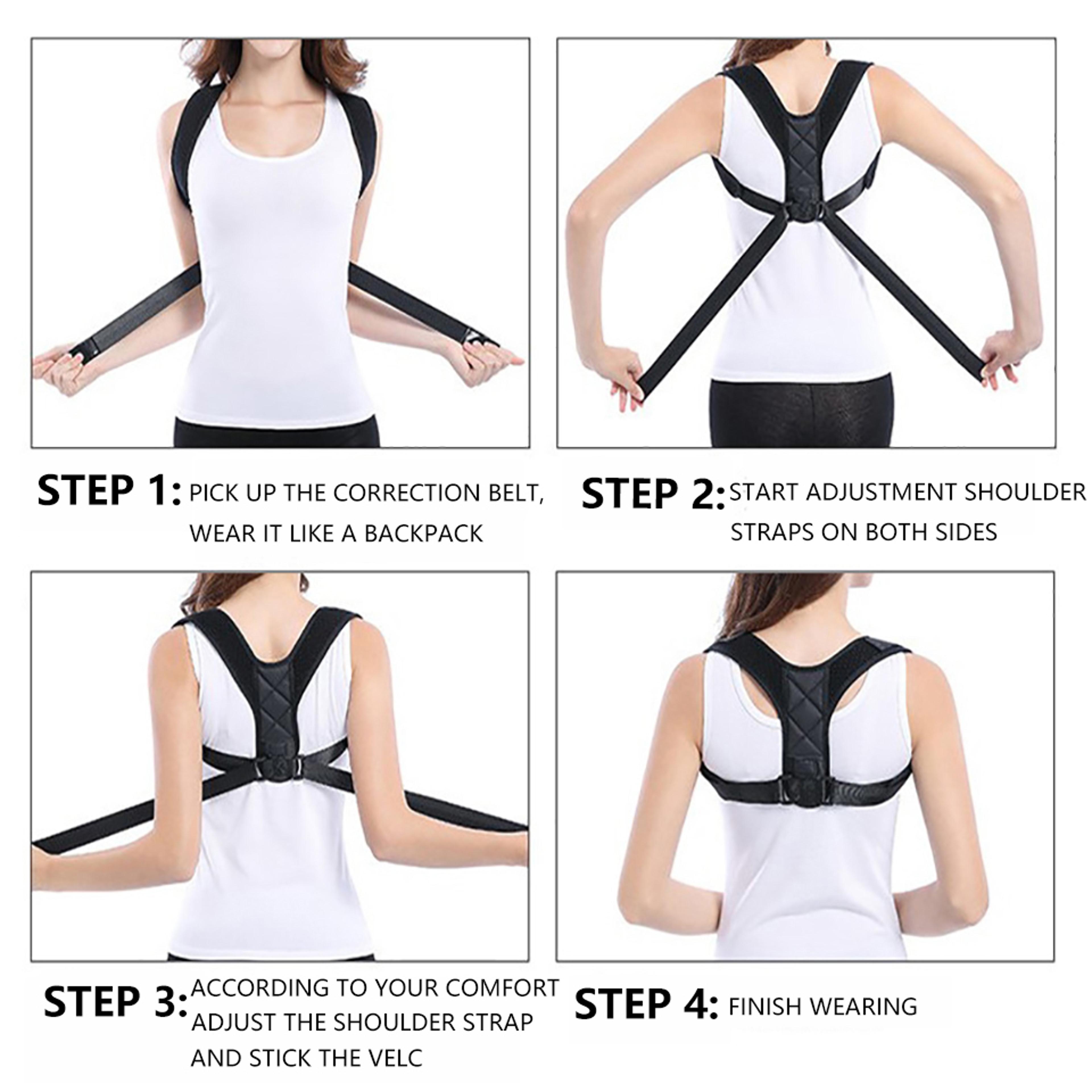 Adjustable Lumbar Posture Corrector For Men  Women Back Support Strap Brace For Spine  Shoulder Rel 2