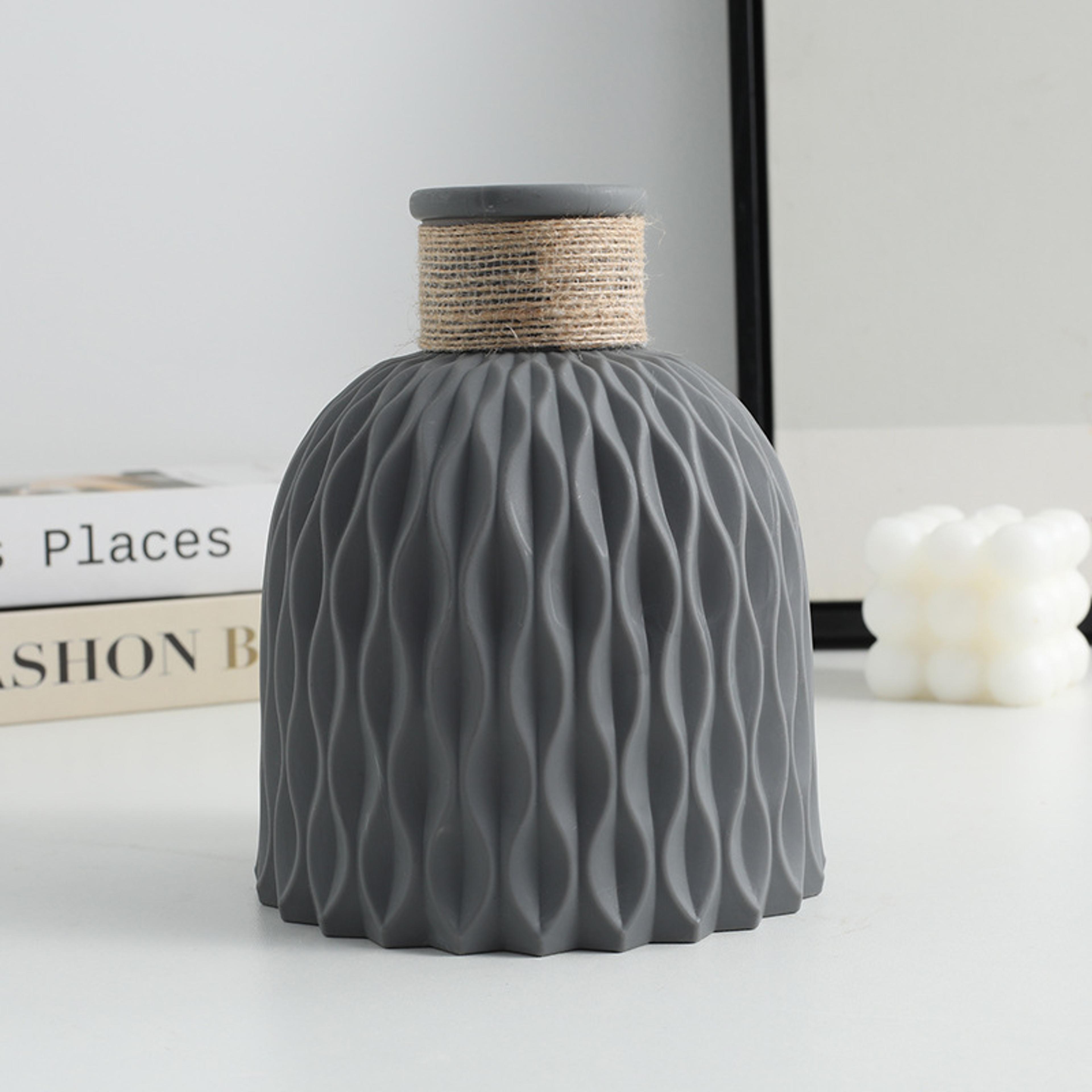 Water Ripple Plastic Vase Modern Nordic Style Wave Flower Pot For Living Room Decoration 5