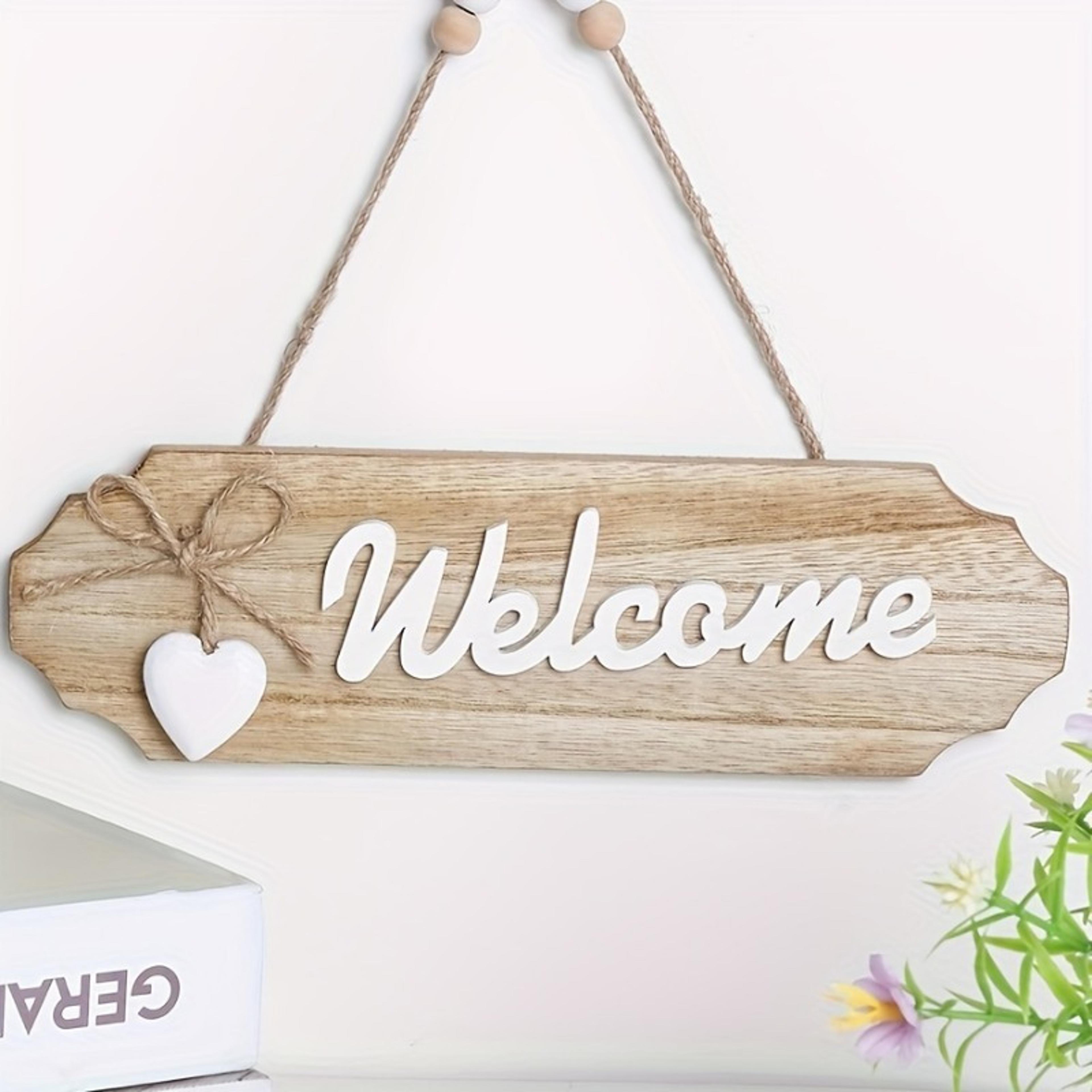 Vintage Welcome Sign With Heart Ornament Home Decor For Kitchen Bathroom And Outdoor Spaces 3