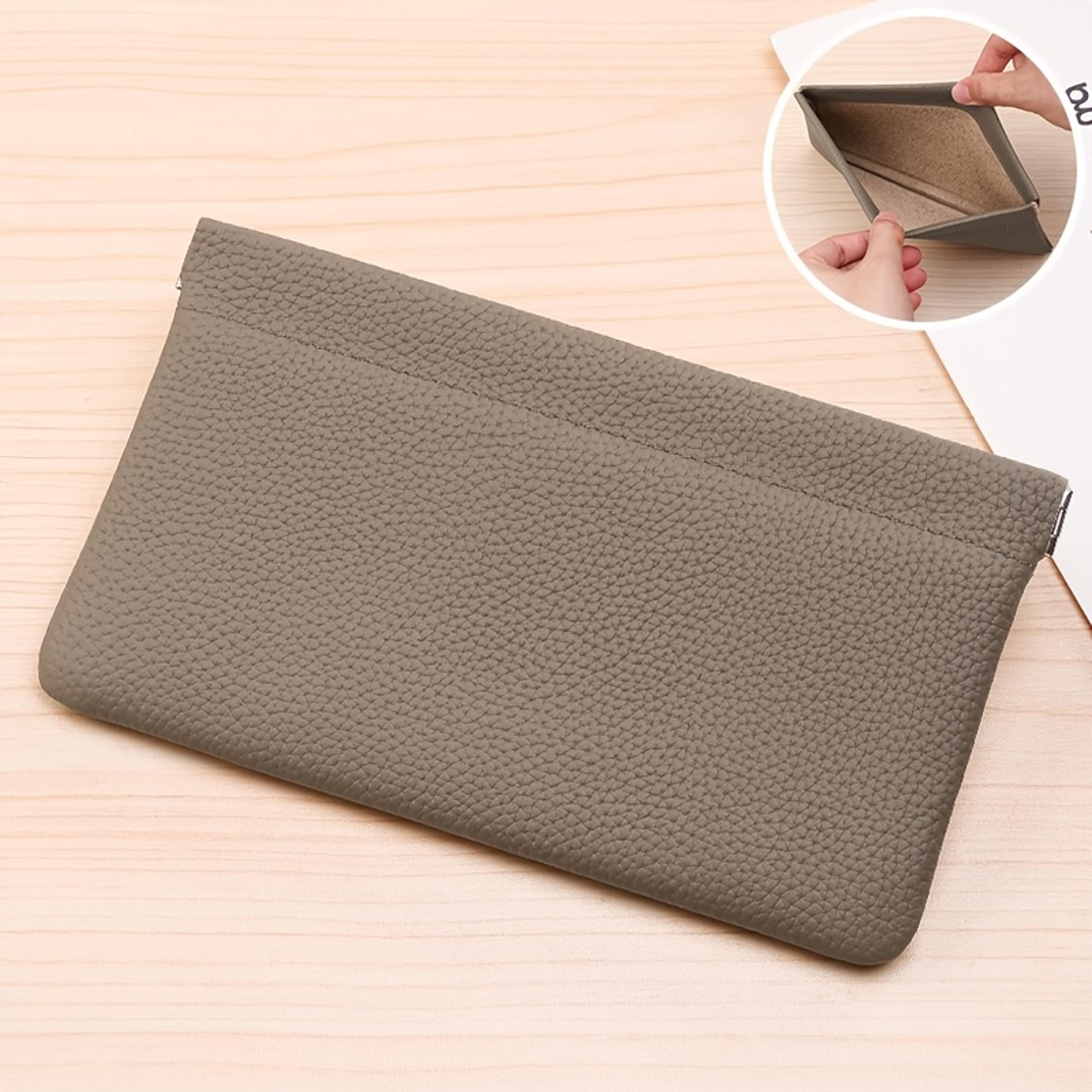 Genuine Cowhide Long Wallet  Document Holder Self Closing Versatile Storage For Passport Drivers Li 4