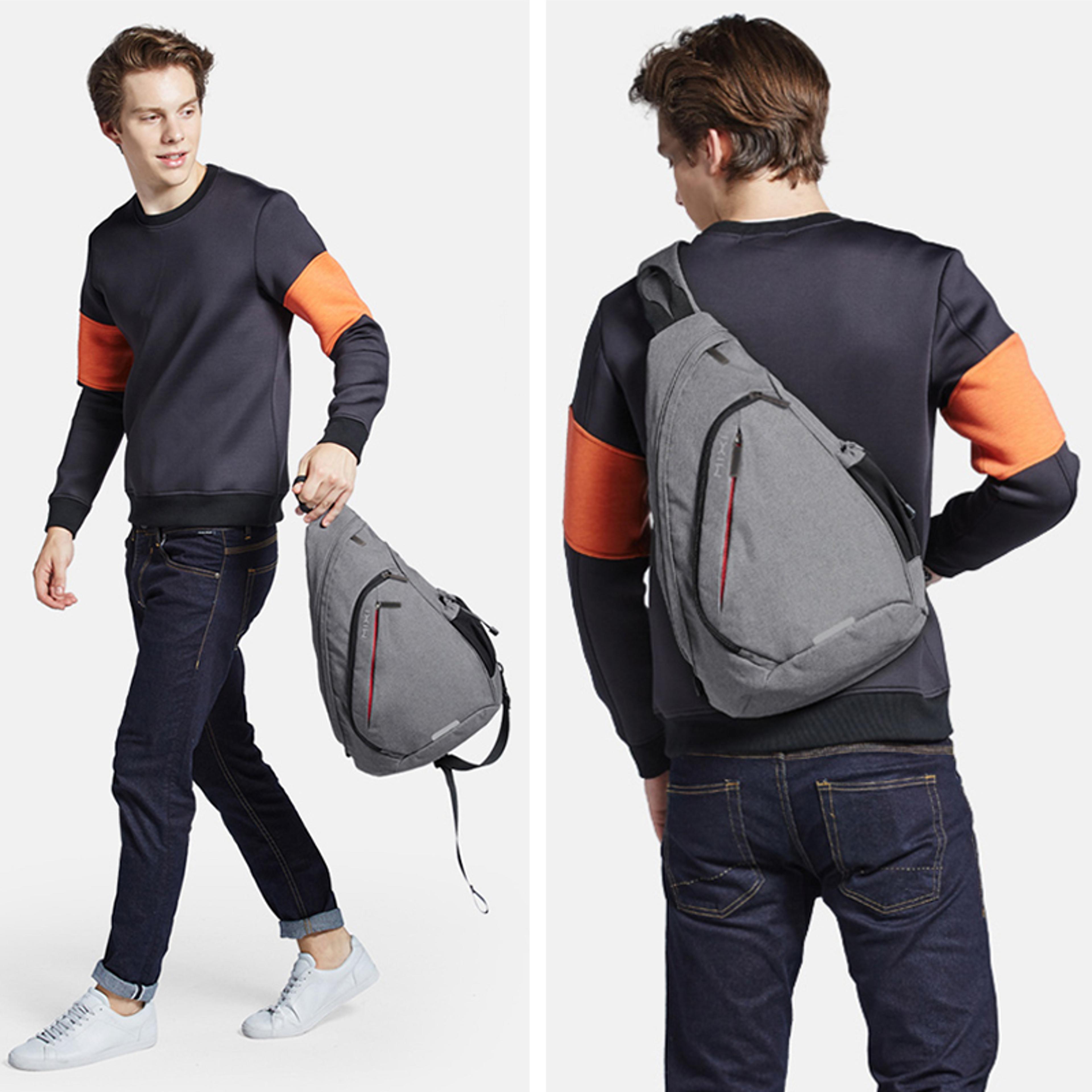 Mixi Mens Sling Backpack Versatile One Shoulder Bag For Students Work And Travel 1